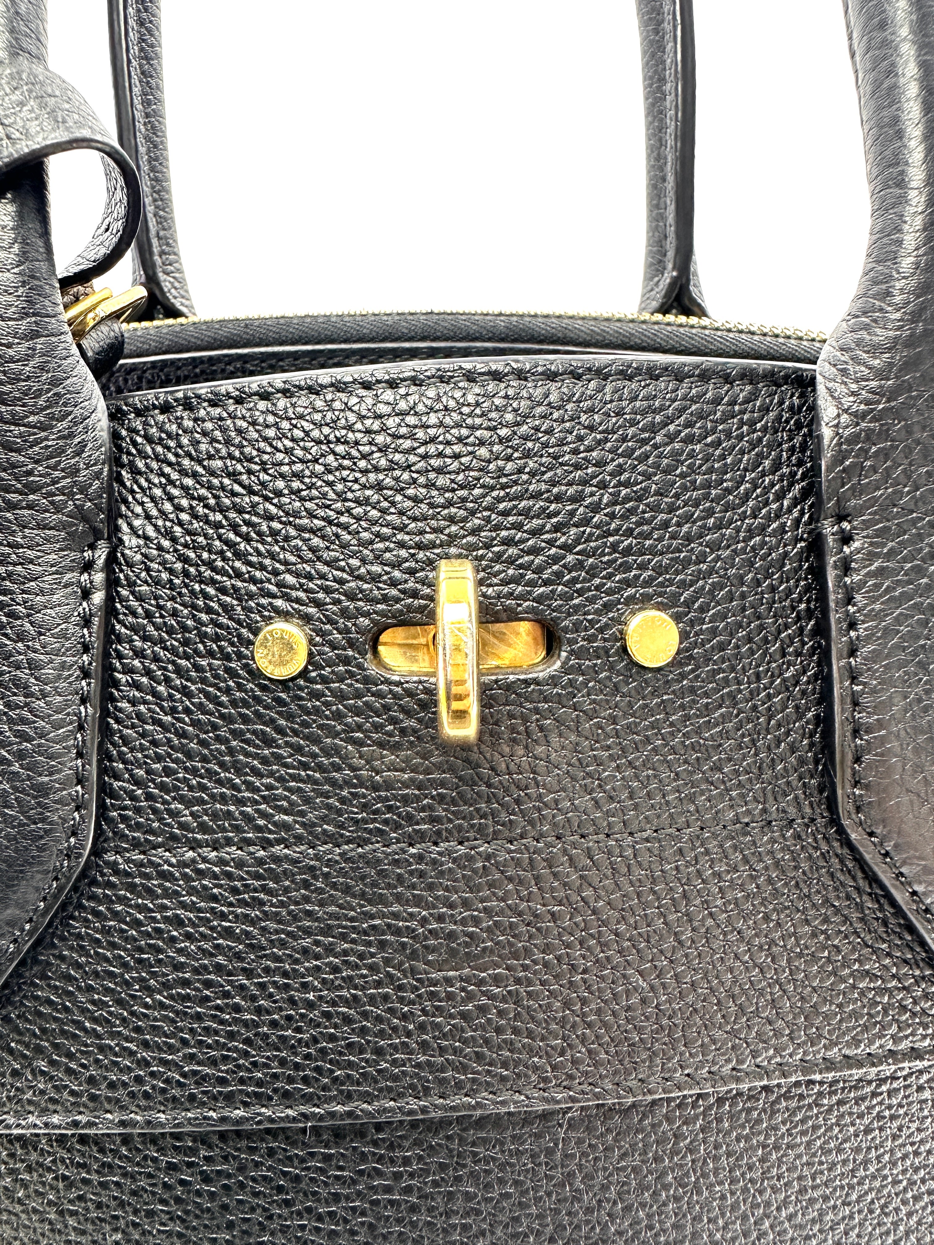 Louis Vuitton City Steamer Black Taurillon Leather Handle Bag LV3224