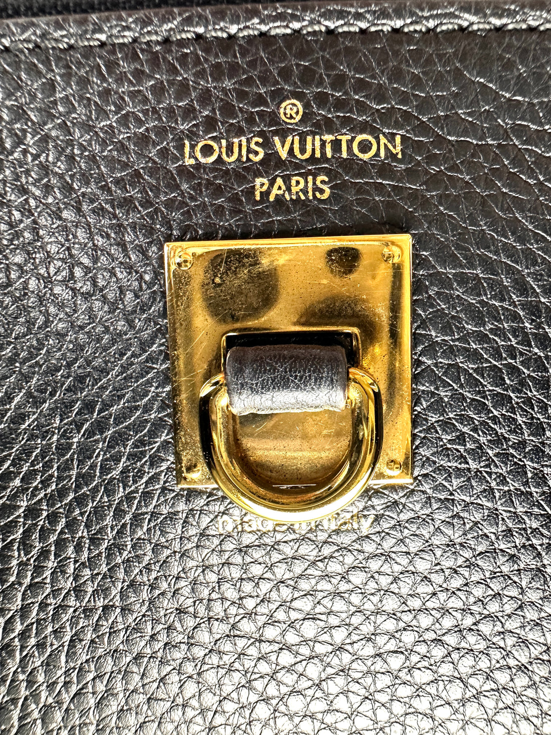 Louis Vuitton City Steamer Black Taurillon Leather Handle Bag LV3224