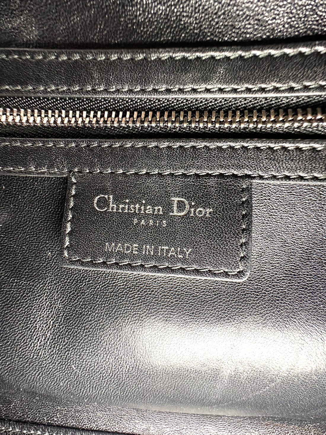 Christian Dior Lady Dior Black/White Sequin Embroidered Handle Bag DR878