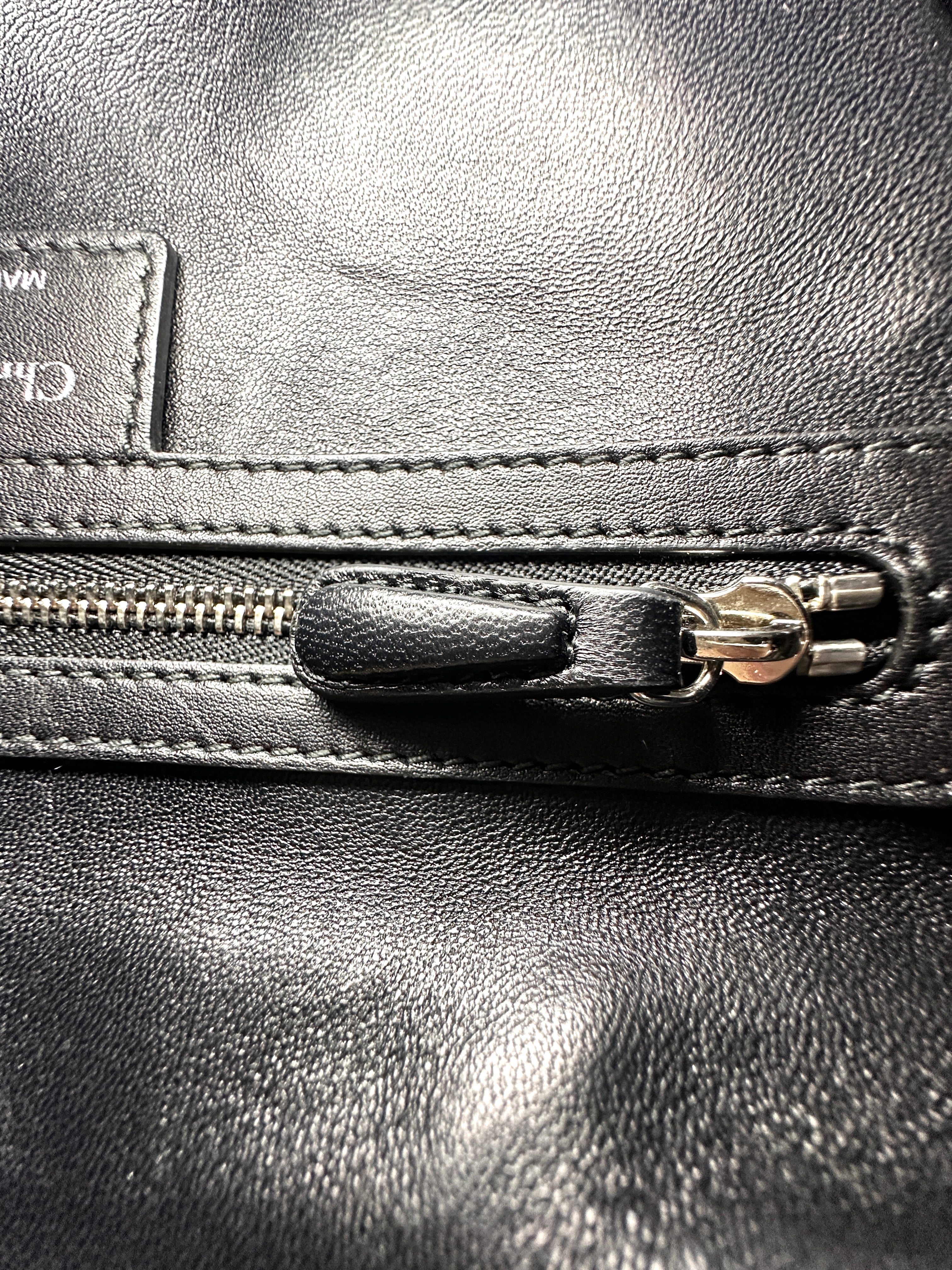Christian Dior Lady Dior Black/White Sequin Embroidered Handle Bag DR878