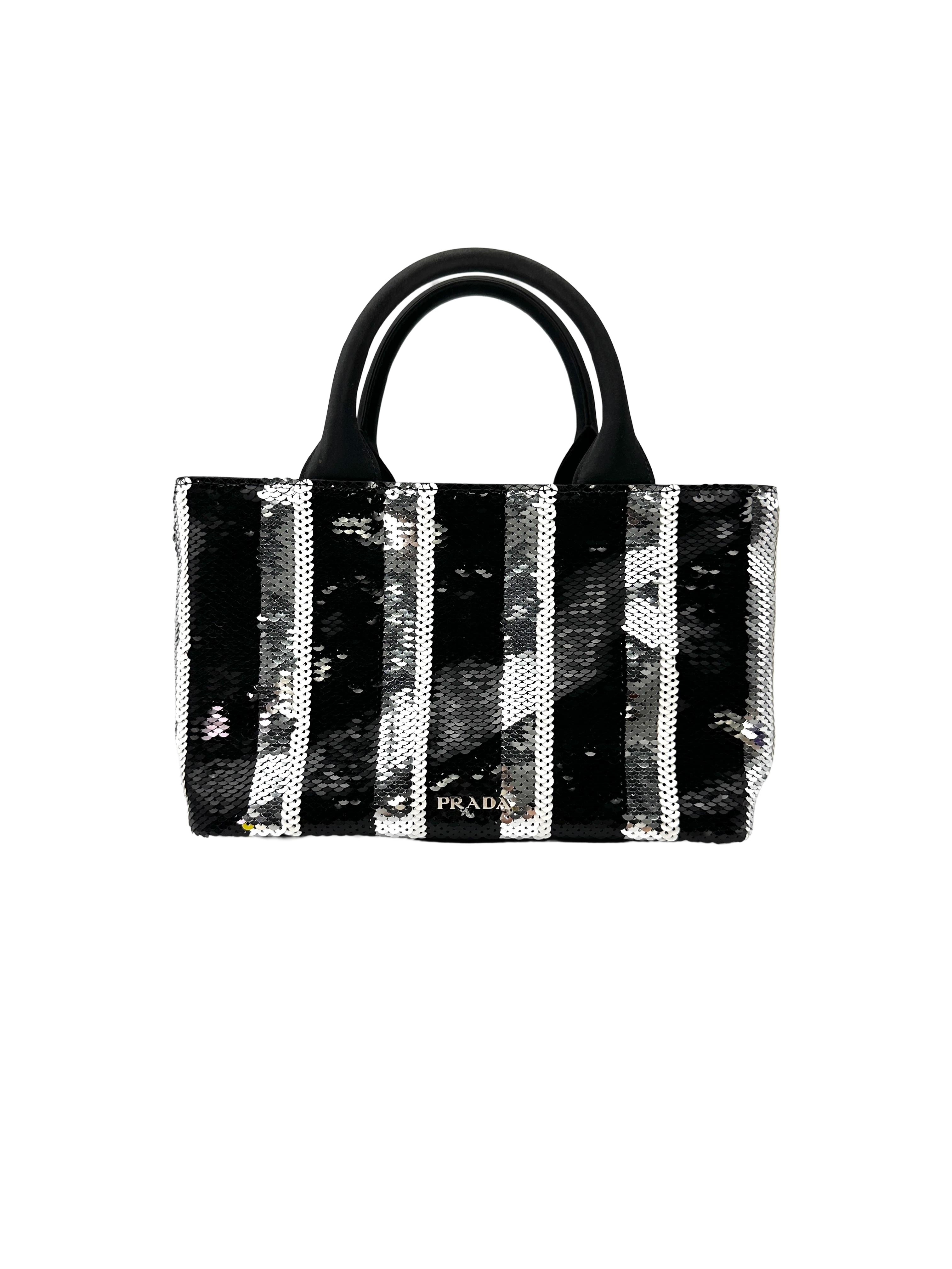 Prada 24S Sequin Vertical Striped Tote Bag PR537