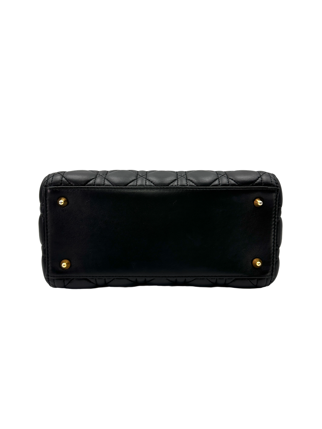 Christian Dior Lady Dior Black Cannage Leather Handle Bag DR879