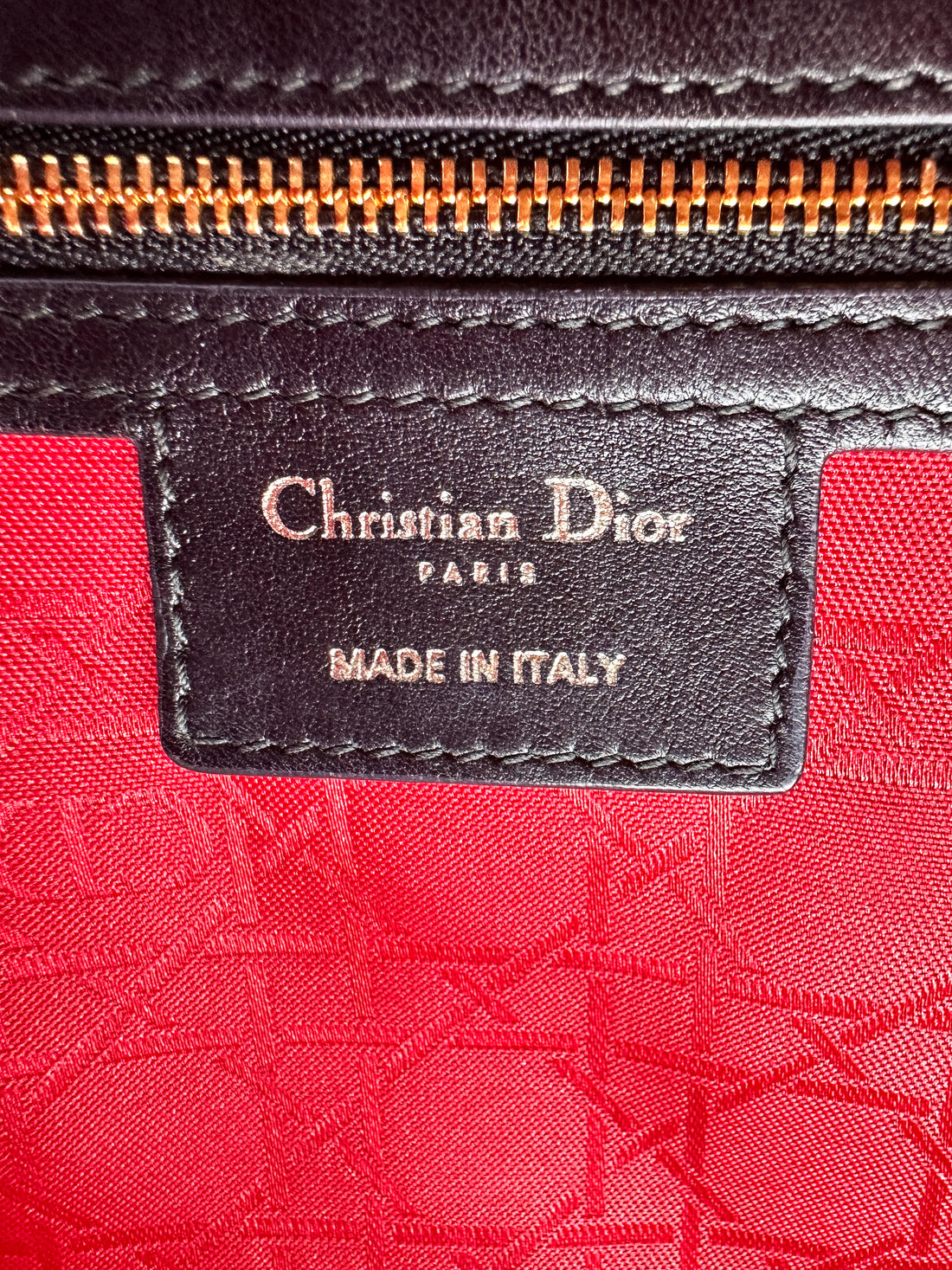 Christian Dior Lady Dior Black Cannage Leather Handle Bag DR879