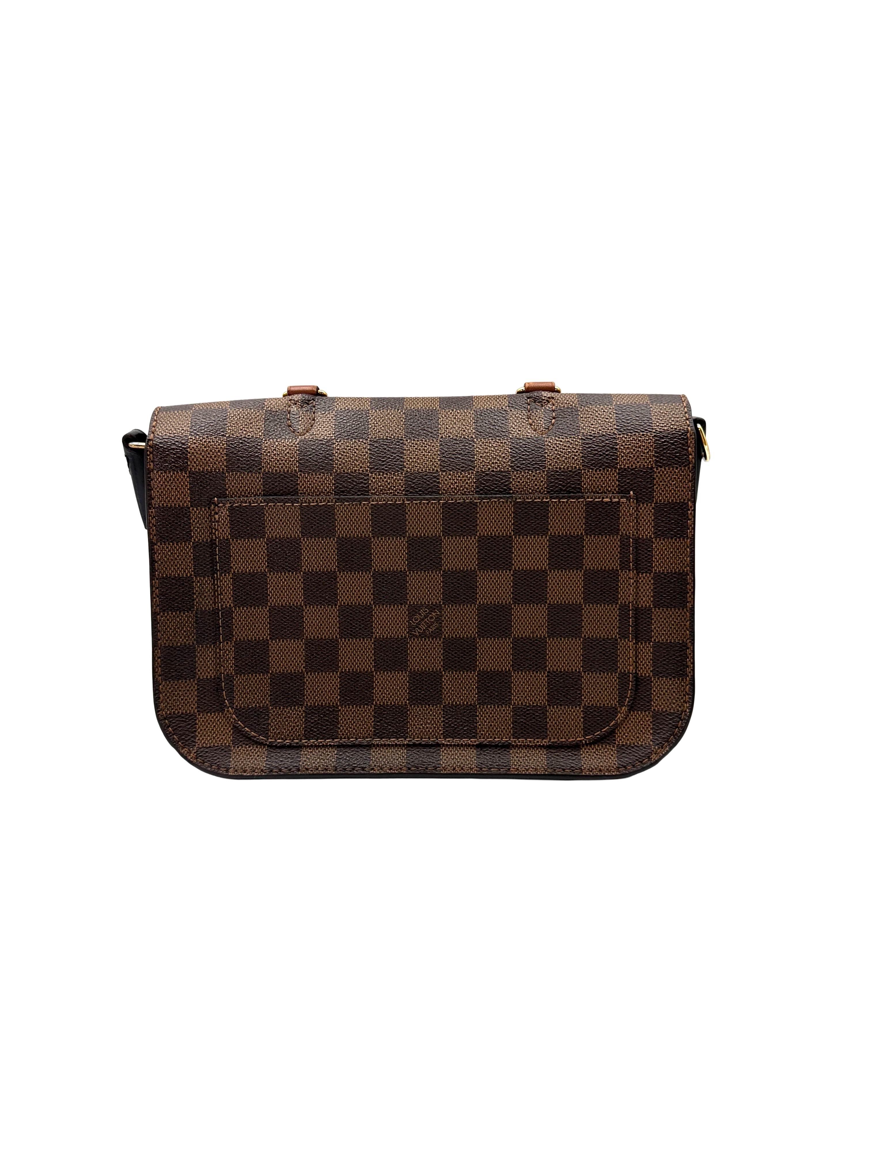 Louis Vuitton Beaumarchais Damier Ebene & Black Leather Handle Bag LV3225