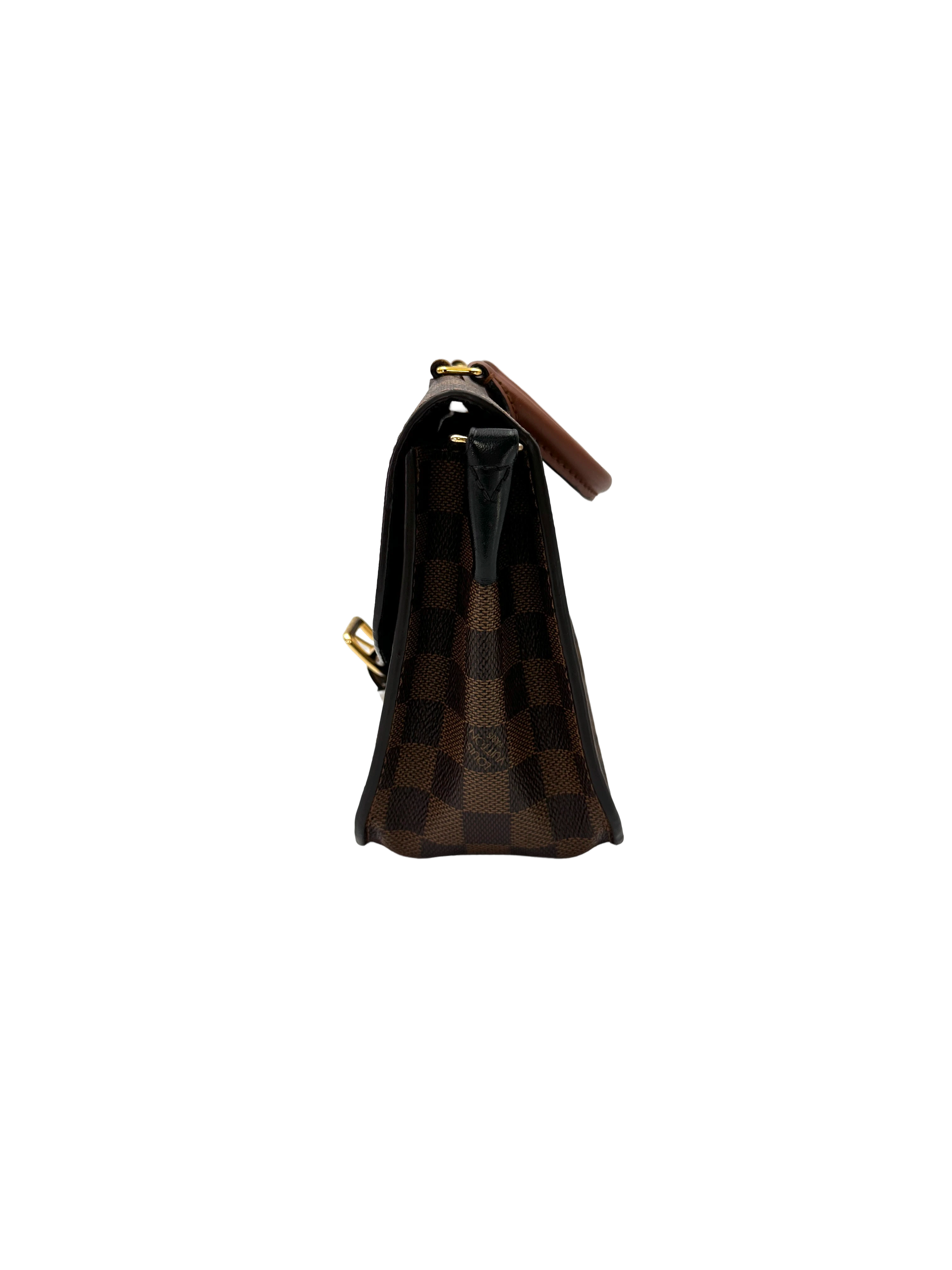 Louis Vuitton Beaumarchais Damier Ebene & Black Leather Handle Bag LV3225