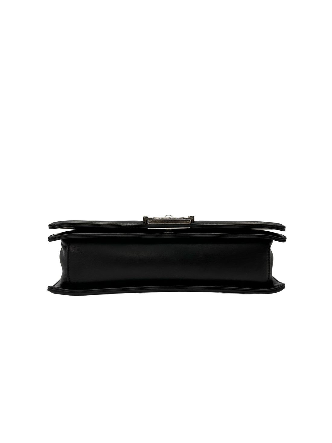 Chanel LeBoy Black Stingray Leather Flap Bag With Silver Buckle(16***44) CC2453