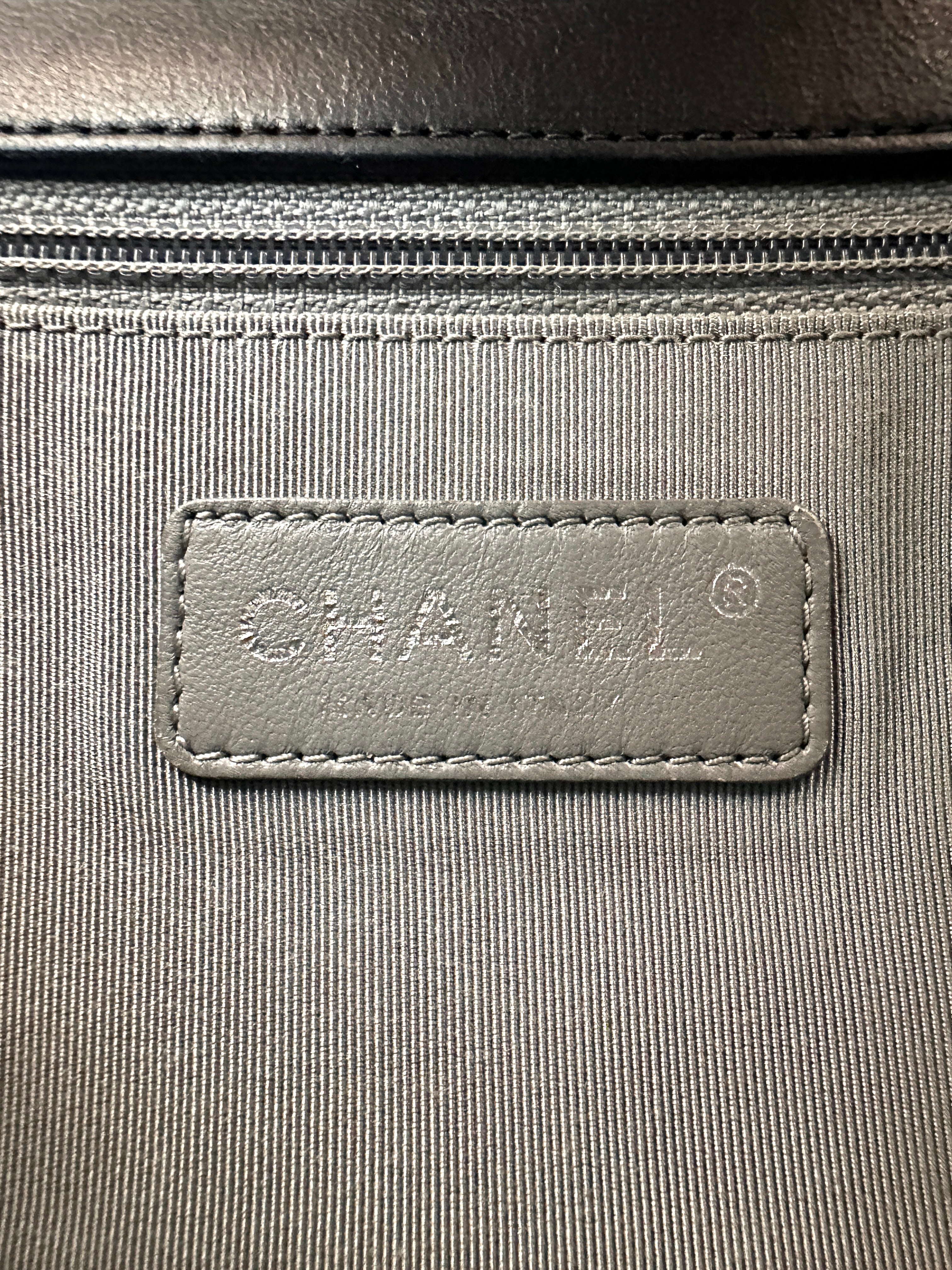 Chanel LeBoy Black Stingray Leather Flap Bag With Silver Buckle(16***44) CC2453