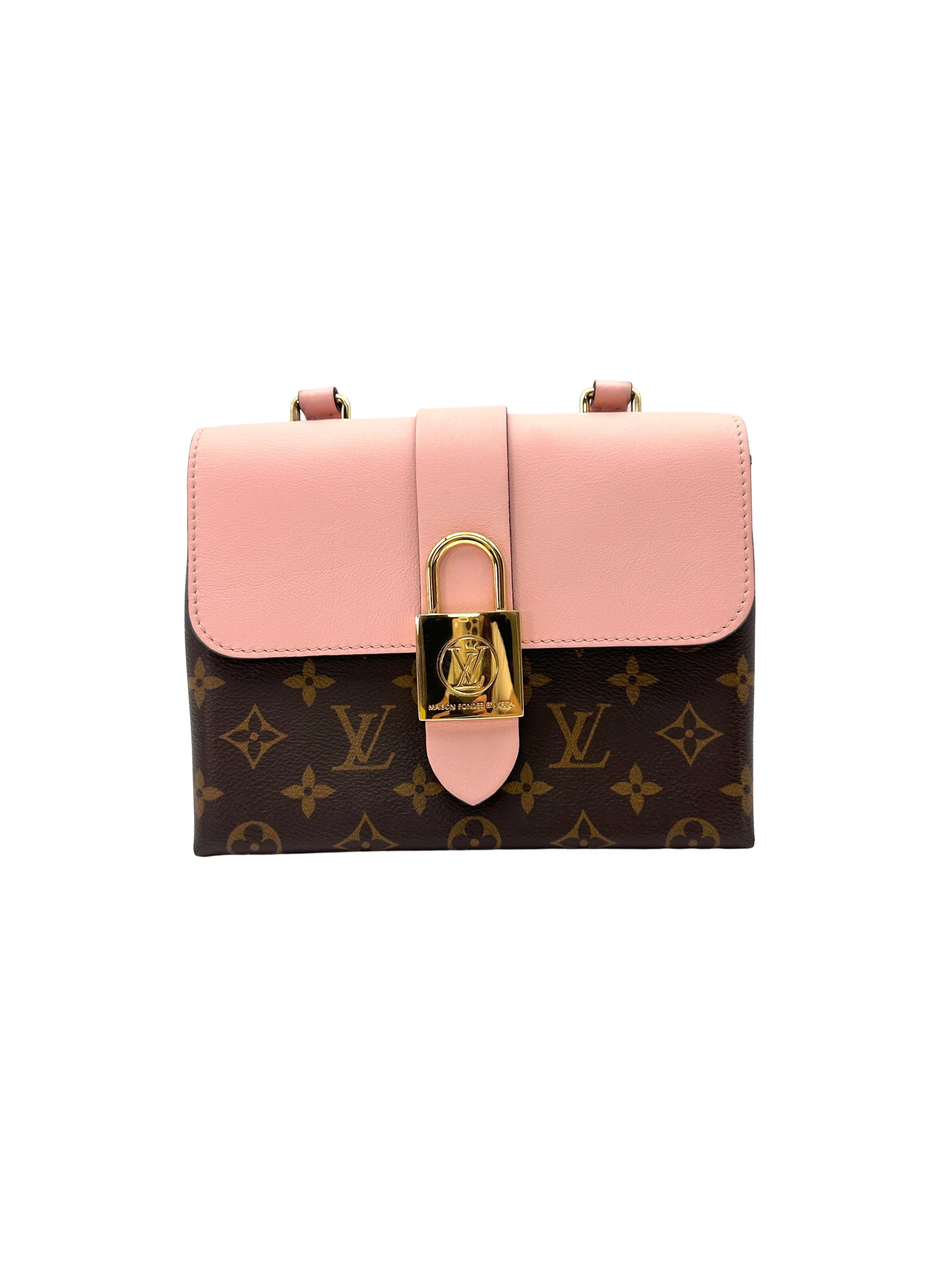 Louis Vuitton Locky Monogram Canvas & Pink Leather Handle Bag LV3226
