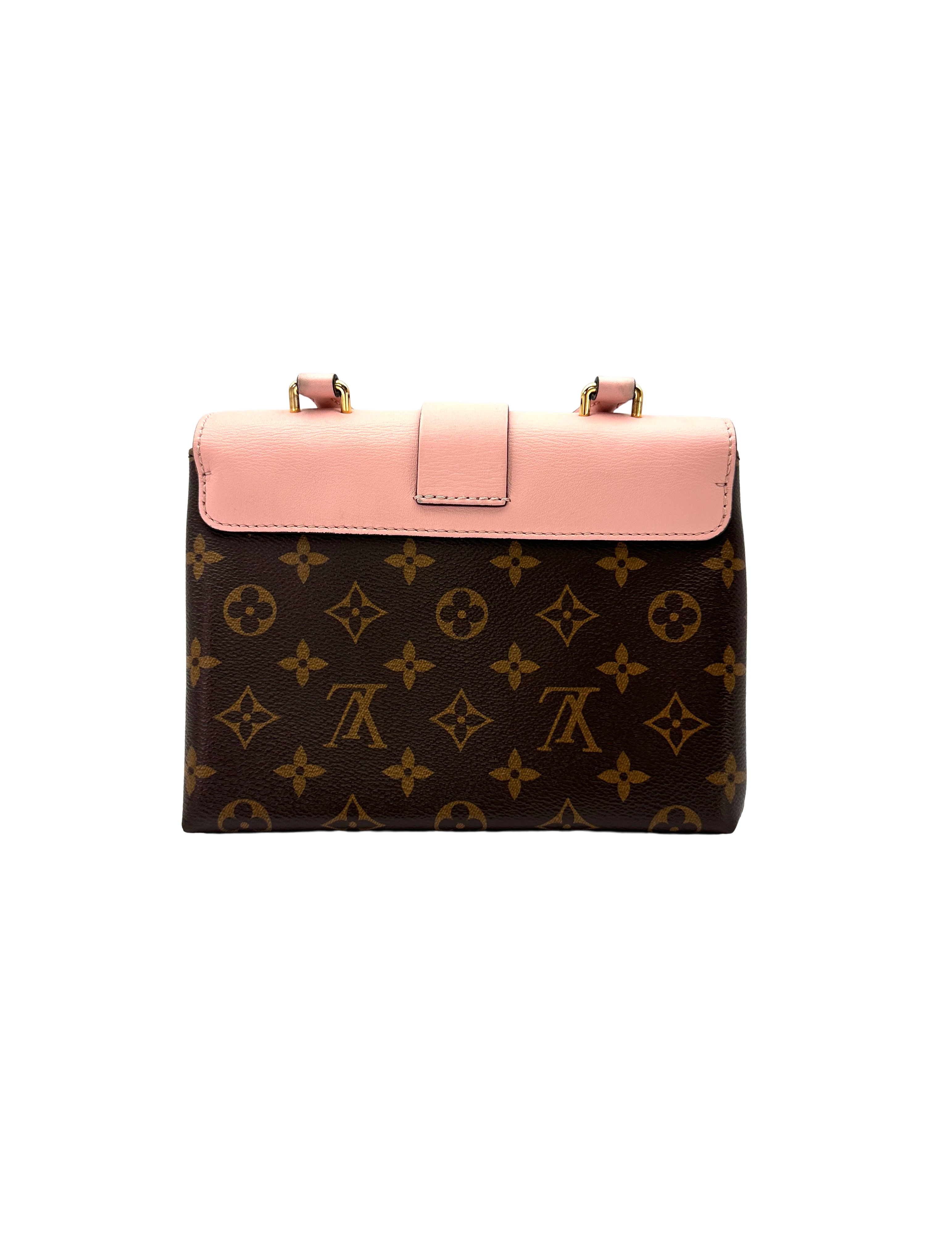 Louis Vuitton Locky Monogram Canvas & Pink Leather Handle Bag LV3226