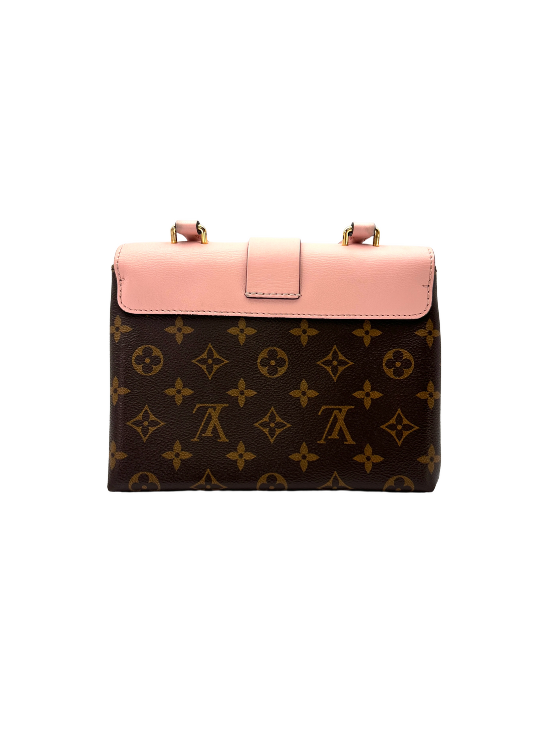 Louis Vuitton Locky Monogram Canvas & Pink Leather Handle Bag LV3226