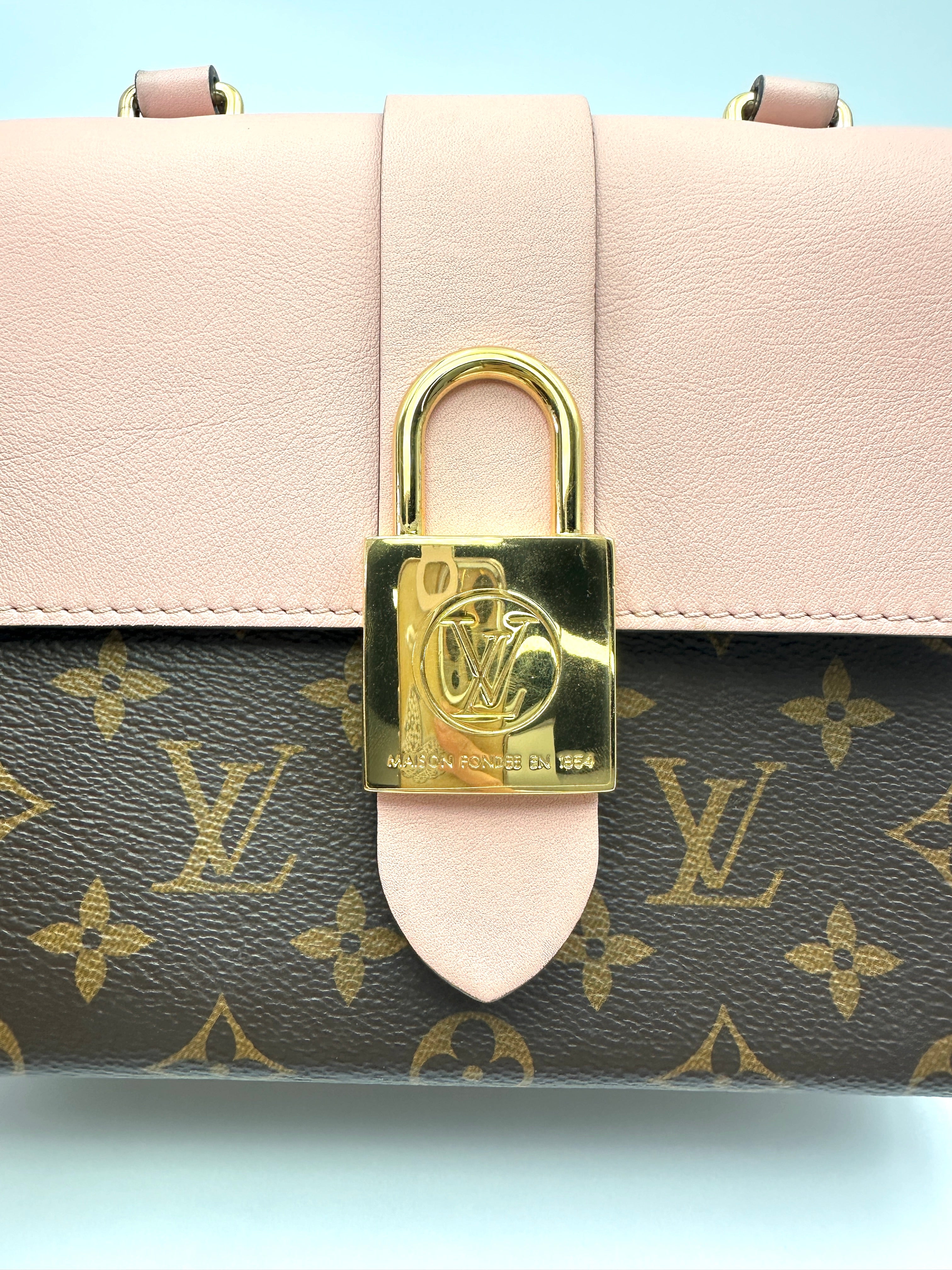 Louis Vuitton Locky Monogram Canvas & Pink Leather Handle Bag LV3226