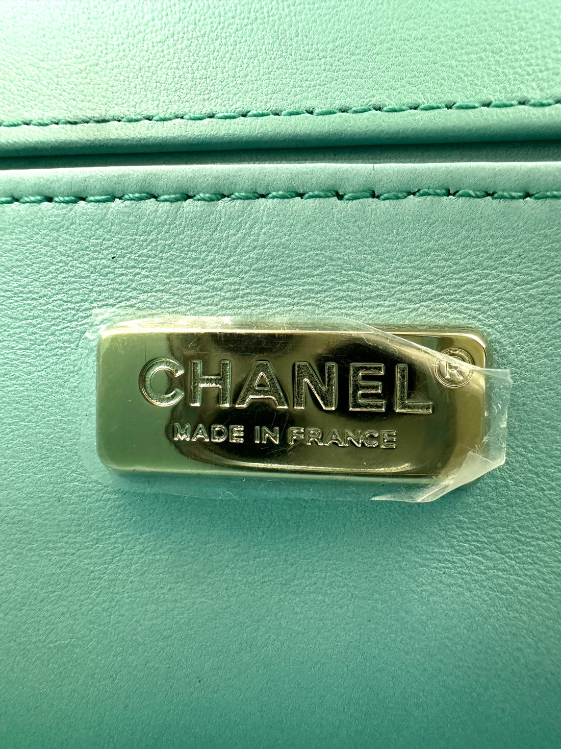 Chanel LeBoy Tiffany Blue Lizard Leather Small Size Flap Bag With Gold Buckle(27***64) CC2456