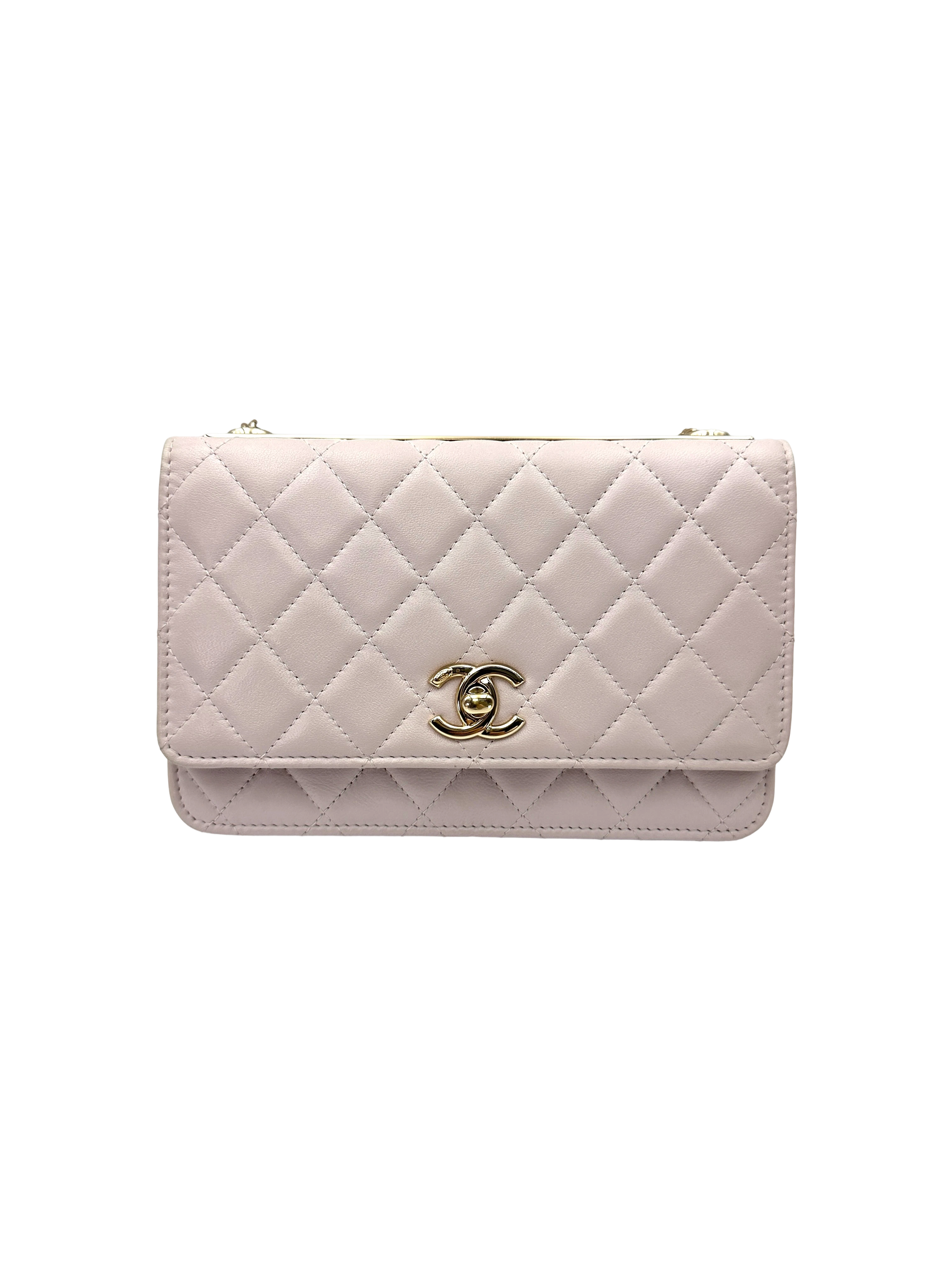 Chanel Trendy CC Pink Quilted Leather Wallet On Chain(30***19) CC2457
