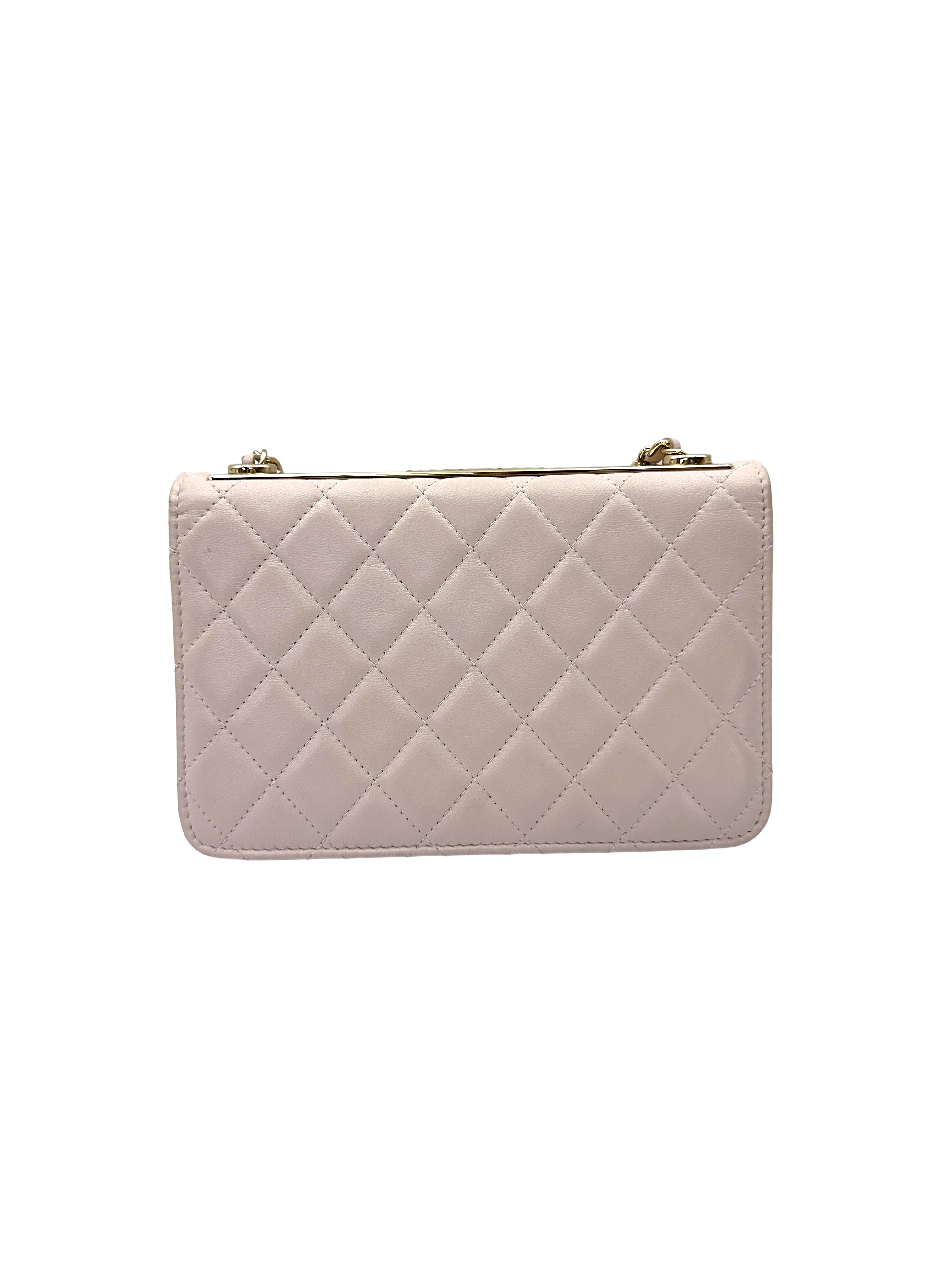 Chanel Trendy CC Pink Quilted Leather Wallet On Chain(30***19) CC2457