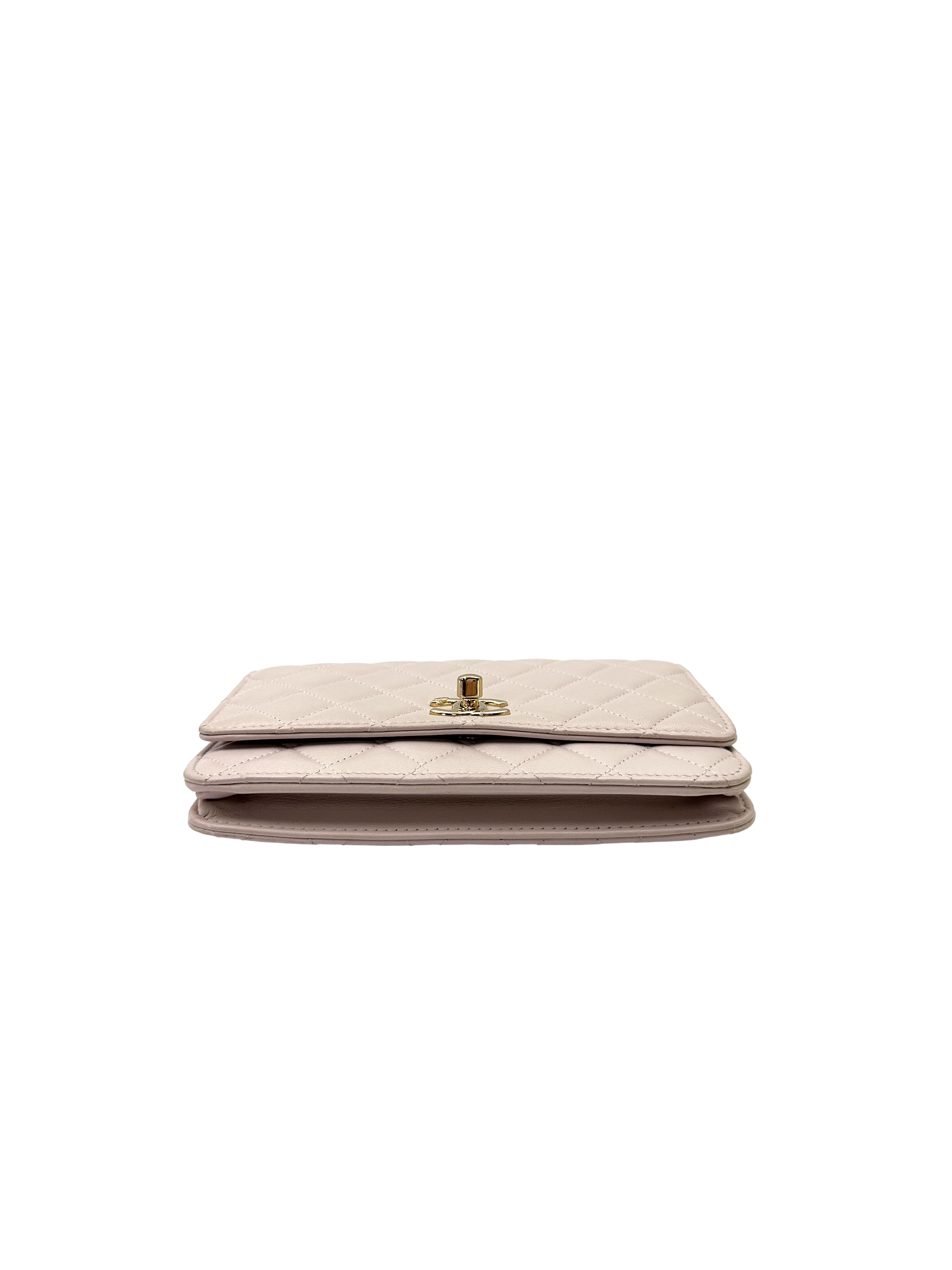 Chanel Trendy CC Pink Quilted Leather Wallet On Chain(30***19) CC2457