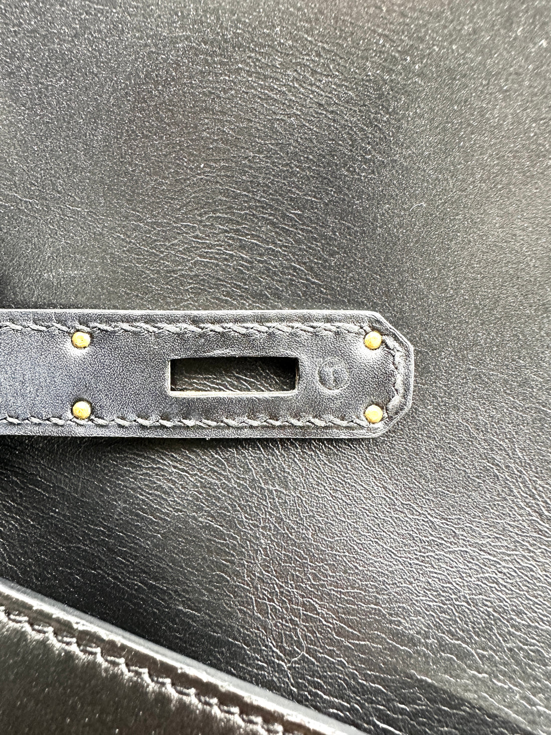 Hermes Kelly Black Leather Top Handle Bag With Gold Hardware HR144SA