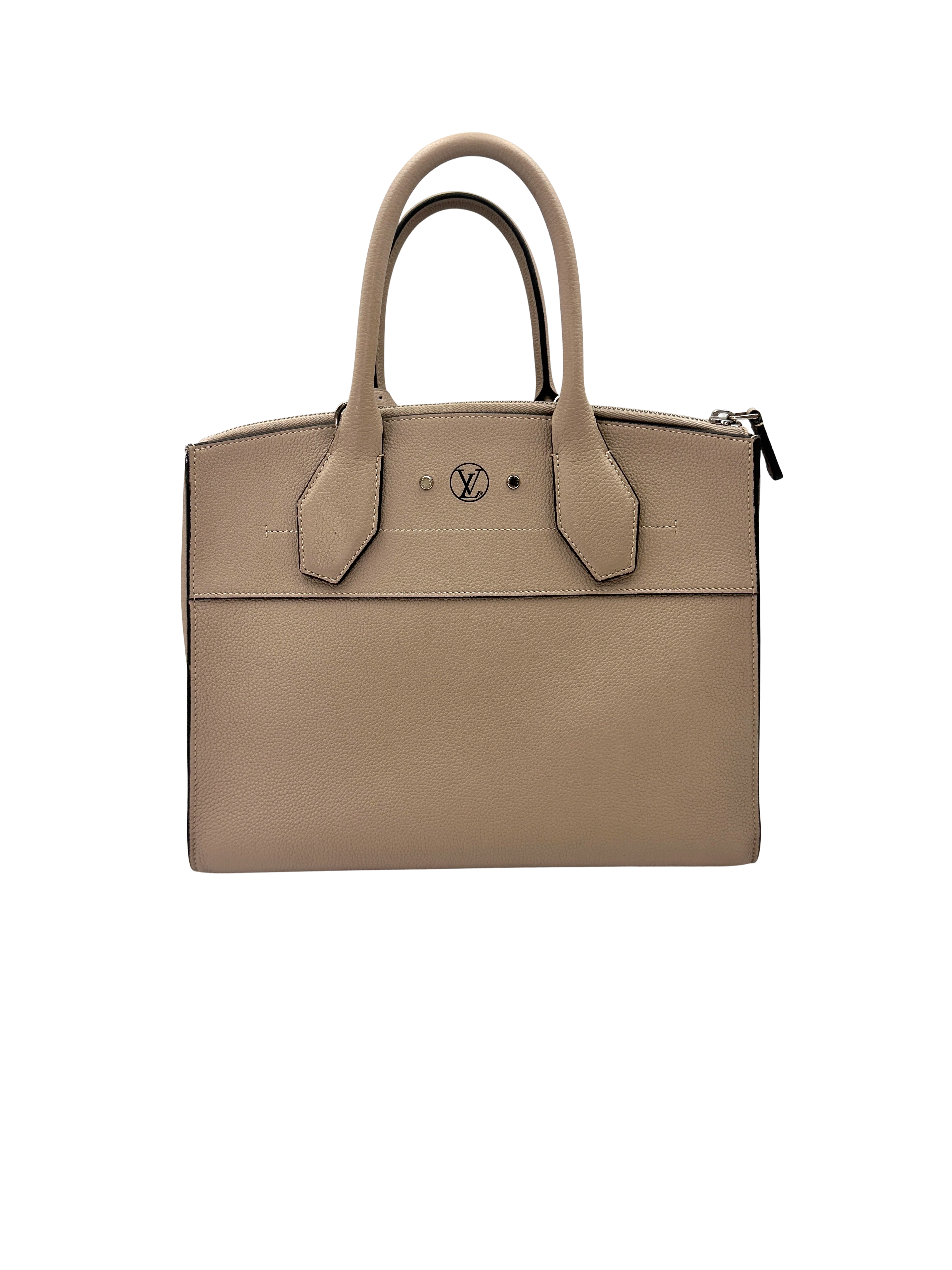 Louis Vuitton City Steamer MM Grey Taurillon Leather Handle Bag LV3230