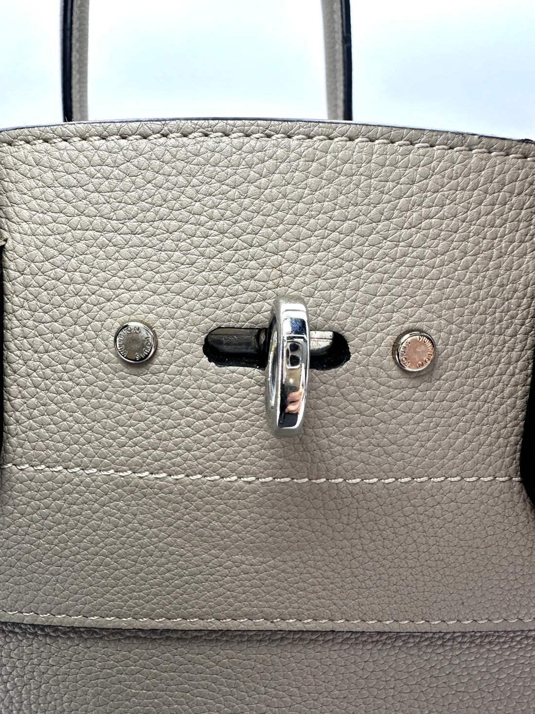 Louis Vuitton City Steamer MM Grey Taurillon Leather Handle Bag LV3230