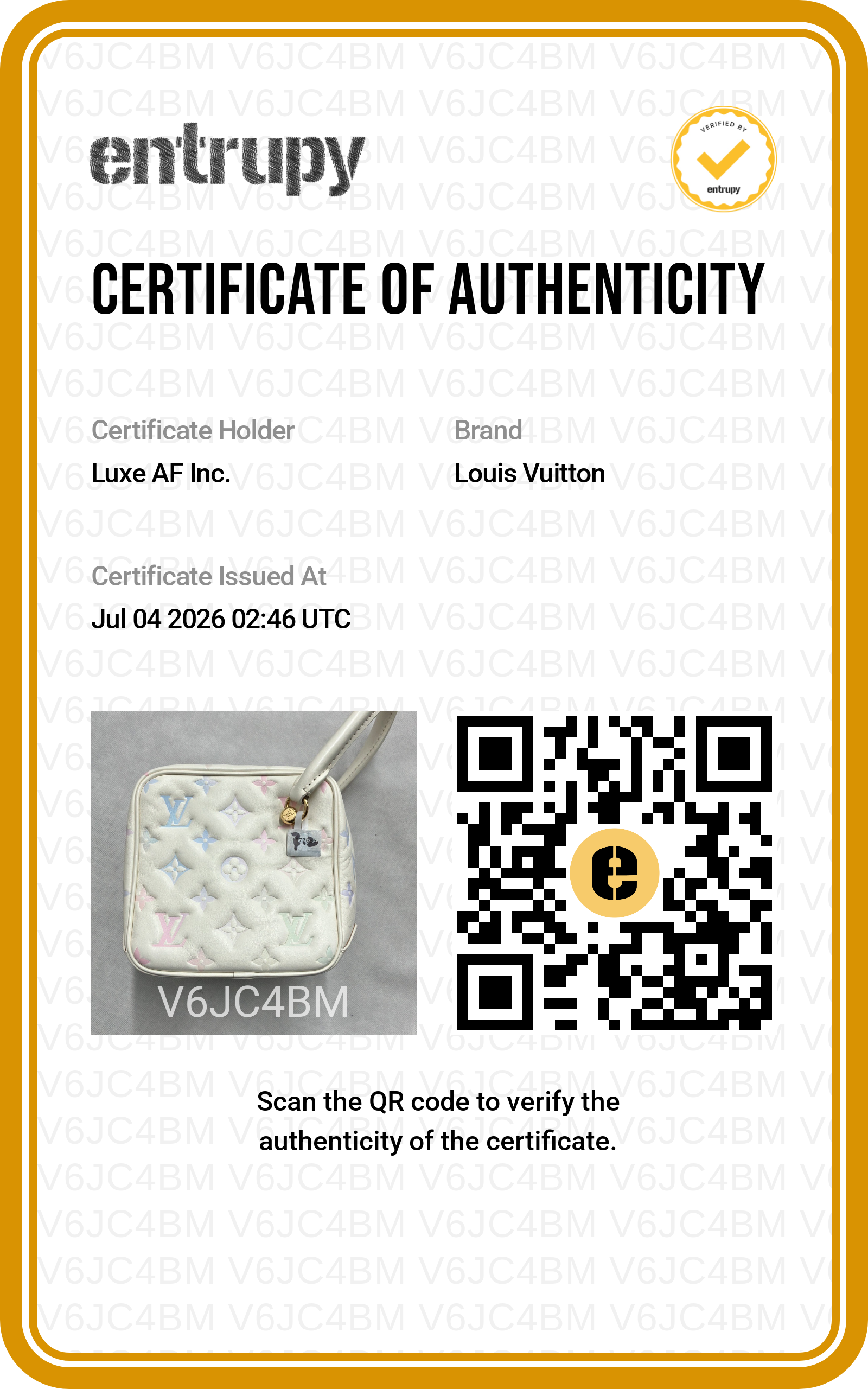 Louis Vuitton New Square Quartz Multicolor Monogram Embossed Leather Square Bag LV3220