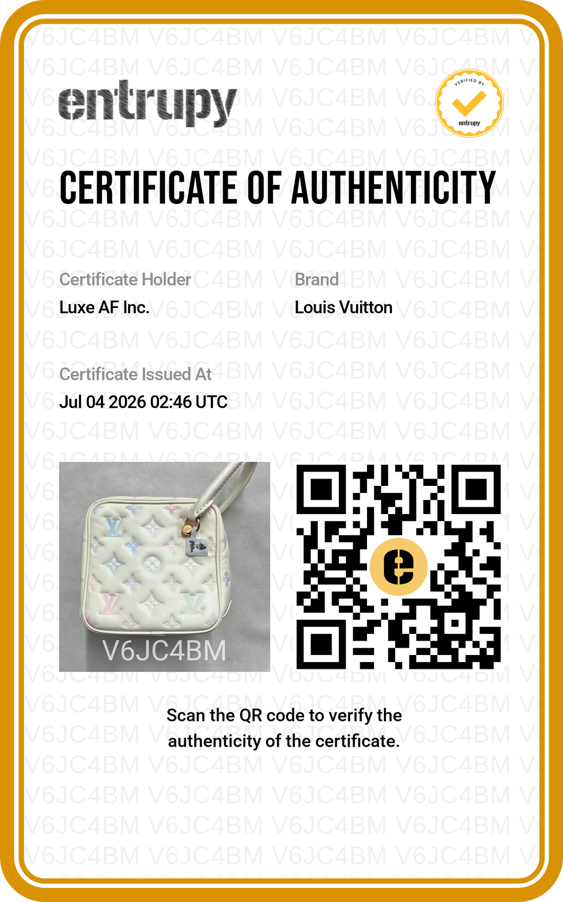 Louis Vuitton New Square Quartz Multicolor Monogram Embossed Leather Square Bag LV3220