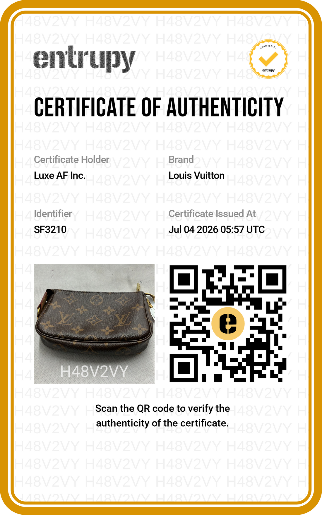 Louis Vuitton Monogram Canvas Mini Pochette Accessoires LV3227