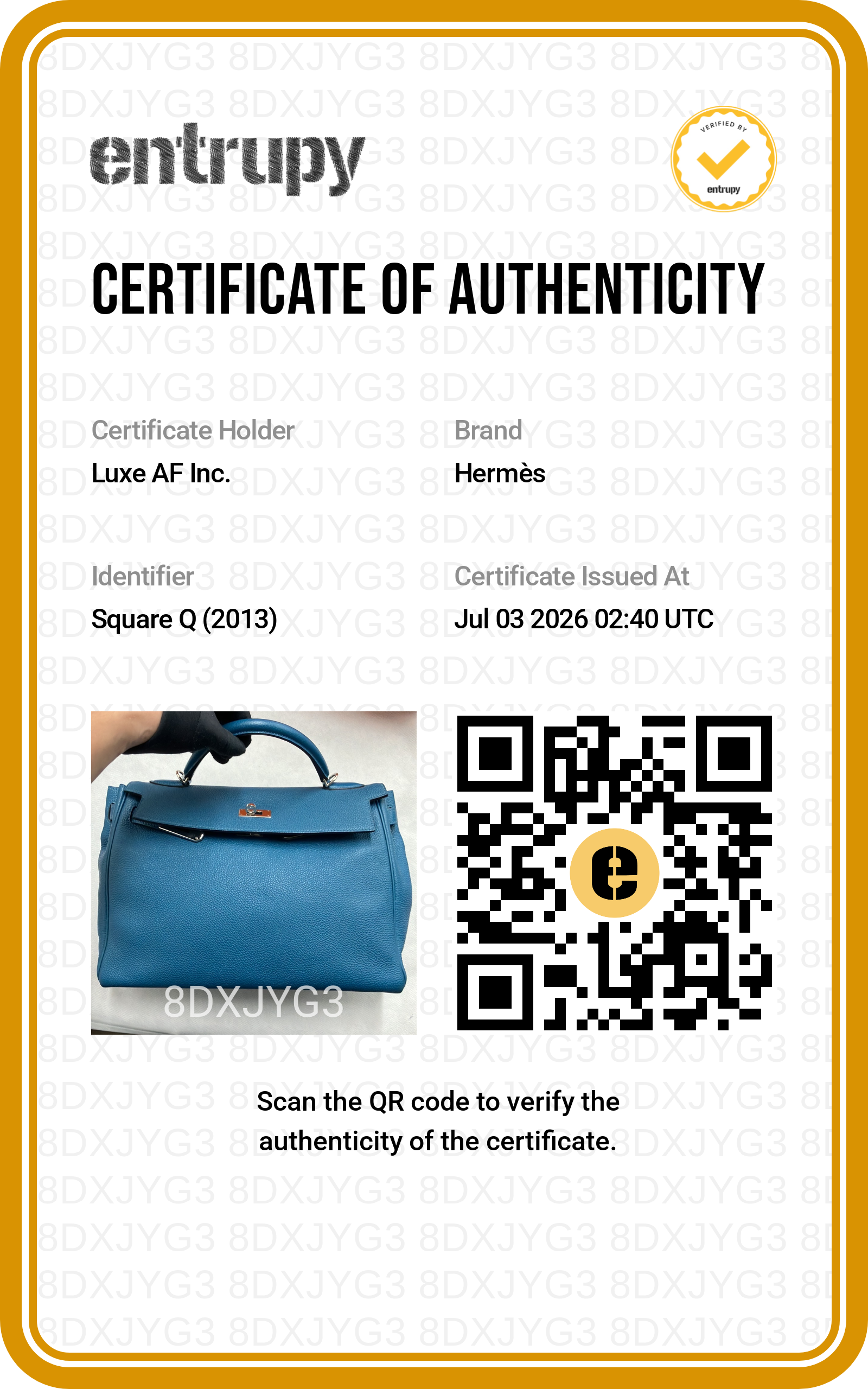 Hermes Kelly32 Blue Leather Top Handle Bag With Silver Hardware HR143