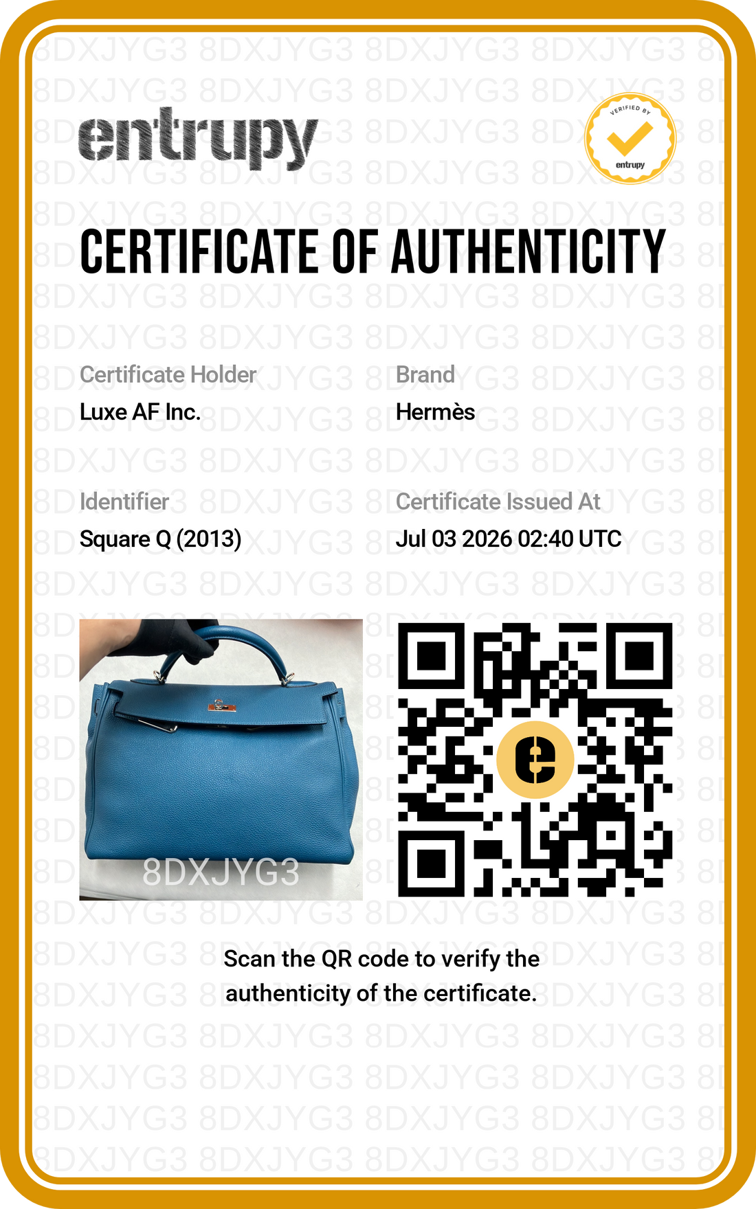 Hermes Kelly32 Blue Leather Top Handle Bag With Silver Hardware HR143