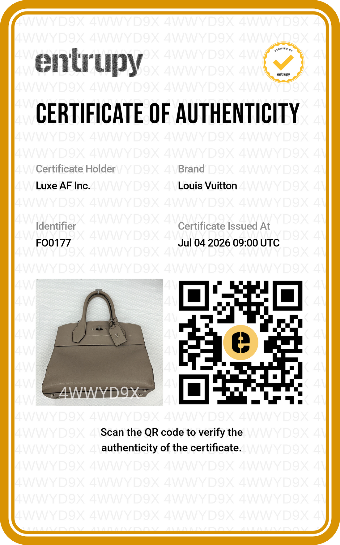Louis Vuitton City Steamer MM Grey Taurillon Leather Handle Bag LV3230