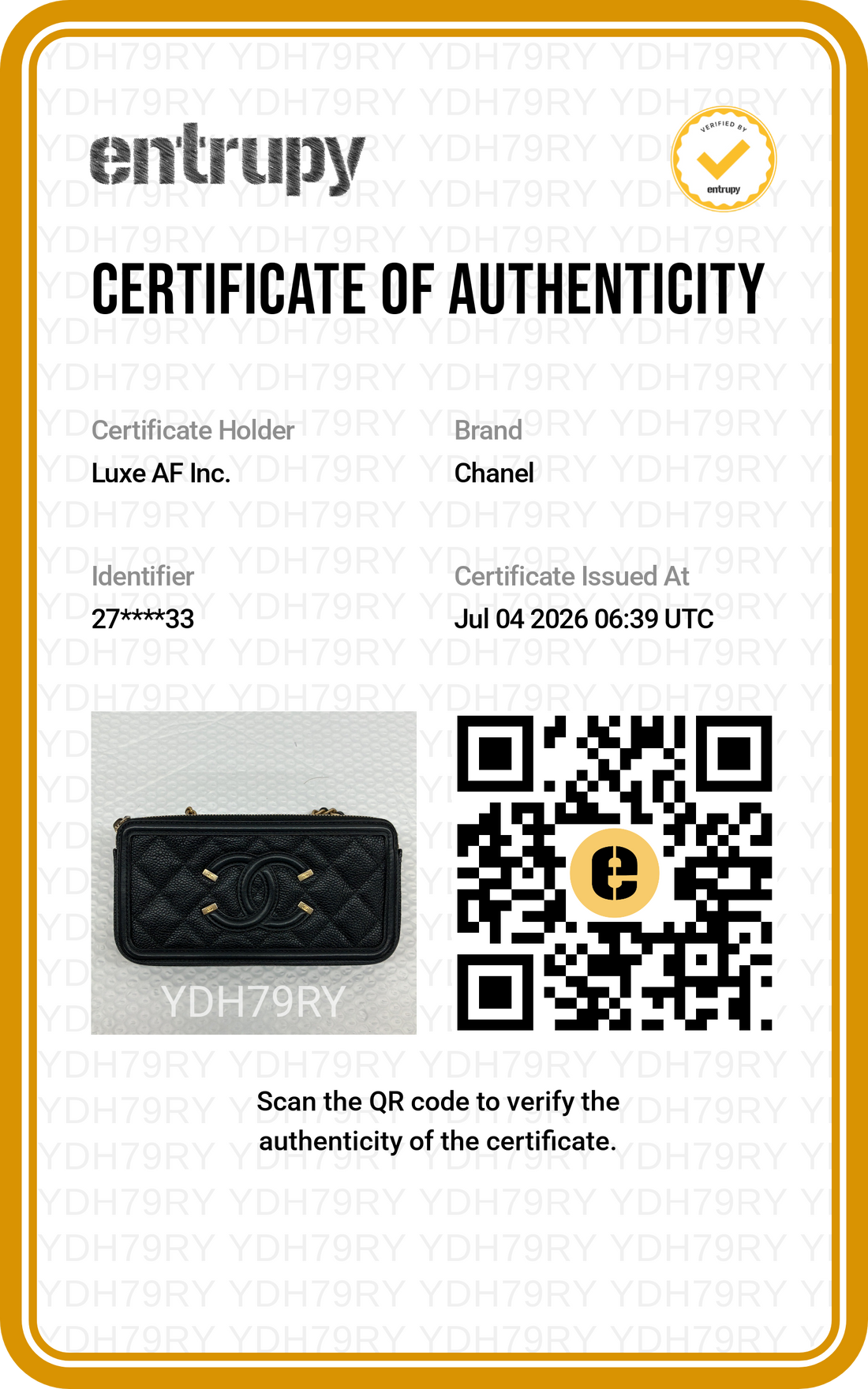 Chanel CC Filigree Black Quilted Leather Vanity Clutch(27***33) CC2454