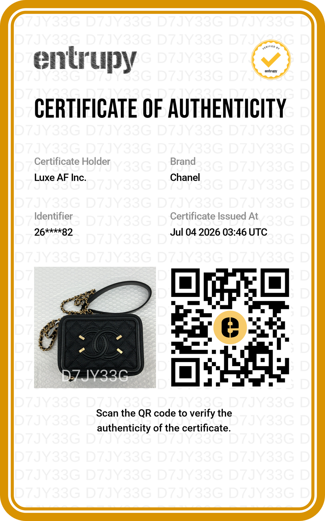 Chanel CC Filigree Black Quilted Leather Vanity Clutch(26***82) CC2452