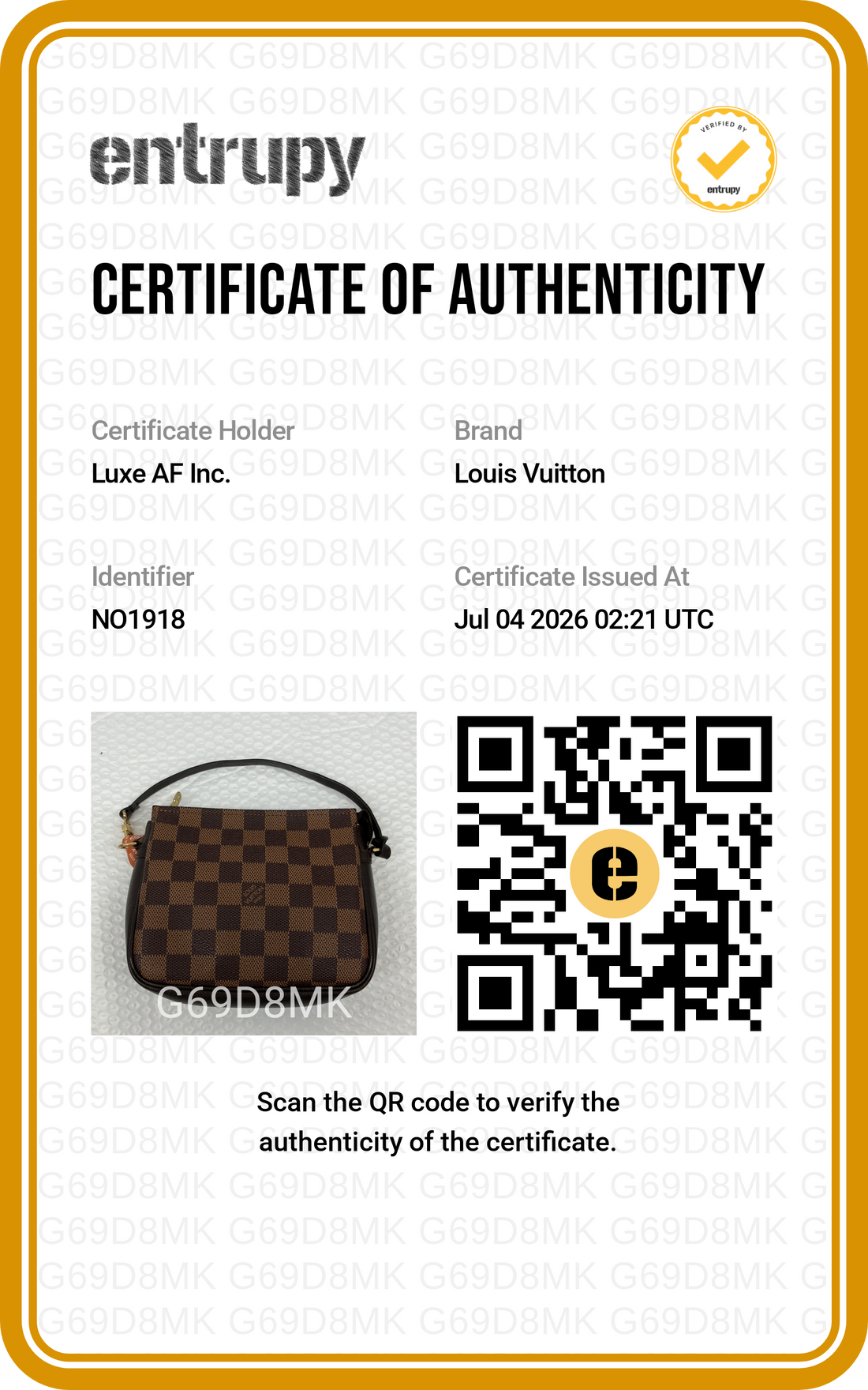 Louis Vuitton Damier Ebene Trousse Pochette LV3221