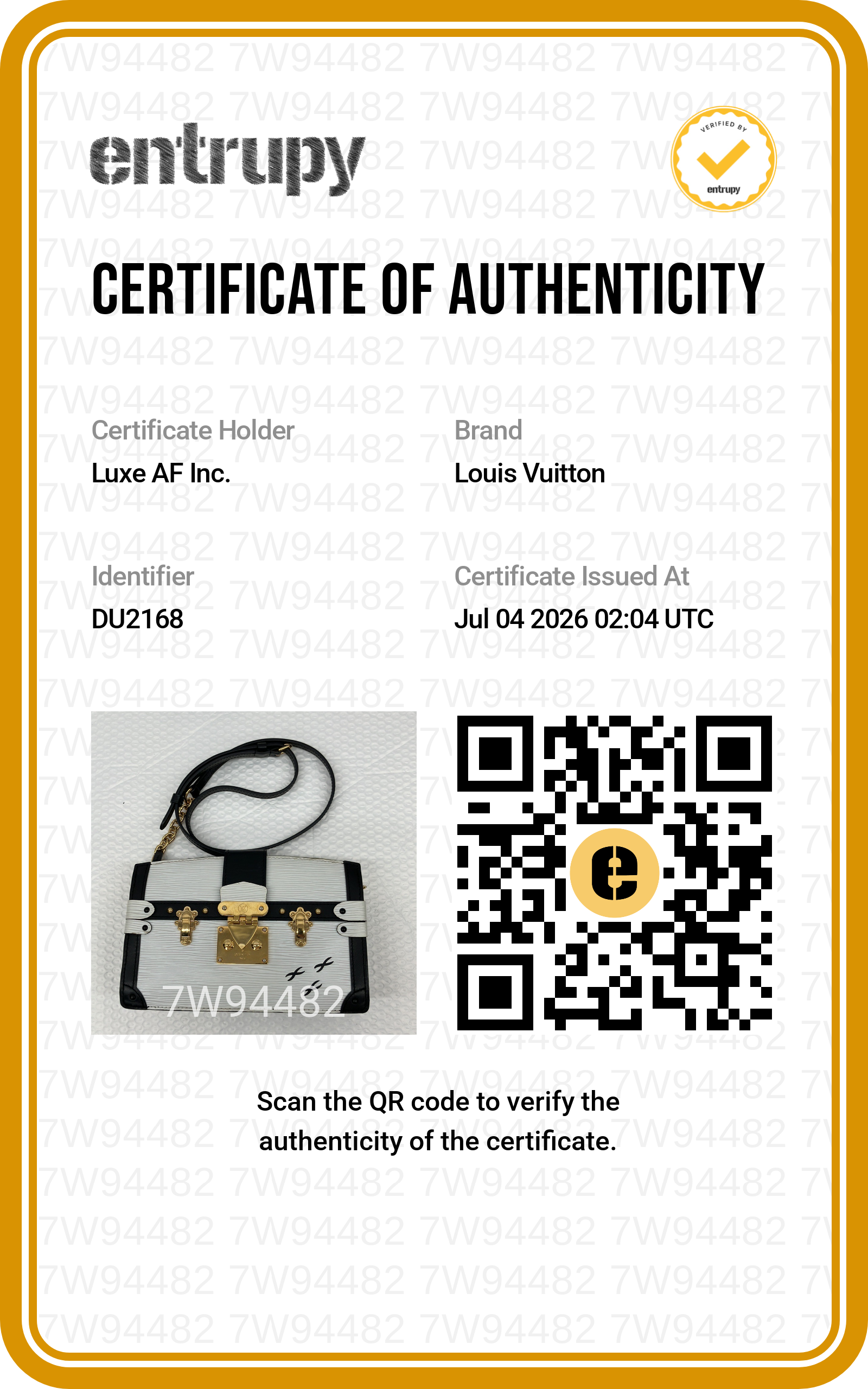 Louis Vuitton Trunk Clutch White/Black Epi Leather Bag LV3217