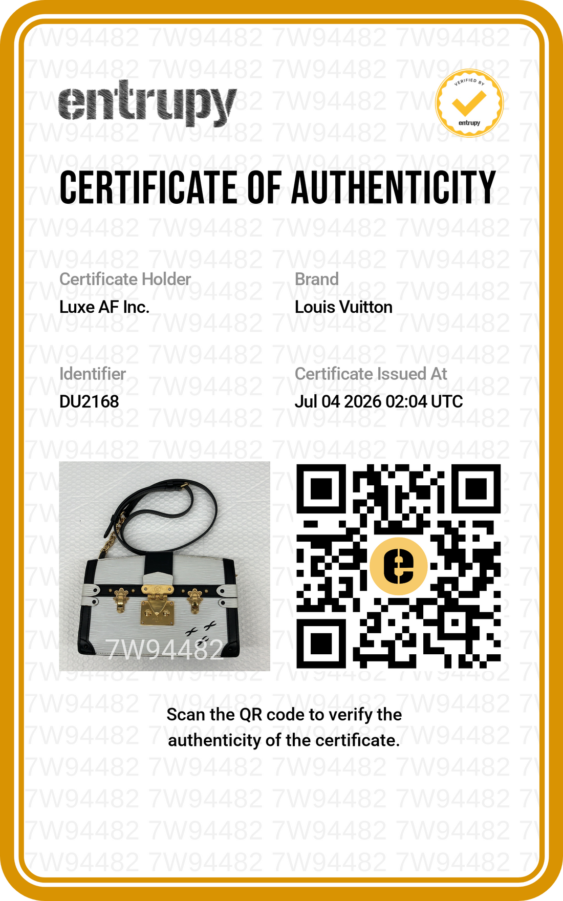 Louis Vuitton Trunk Clutch White/Black Epi Leather Bag LV3217