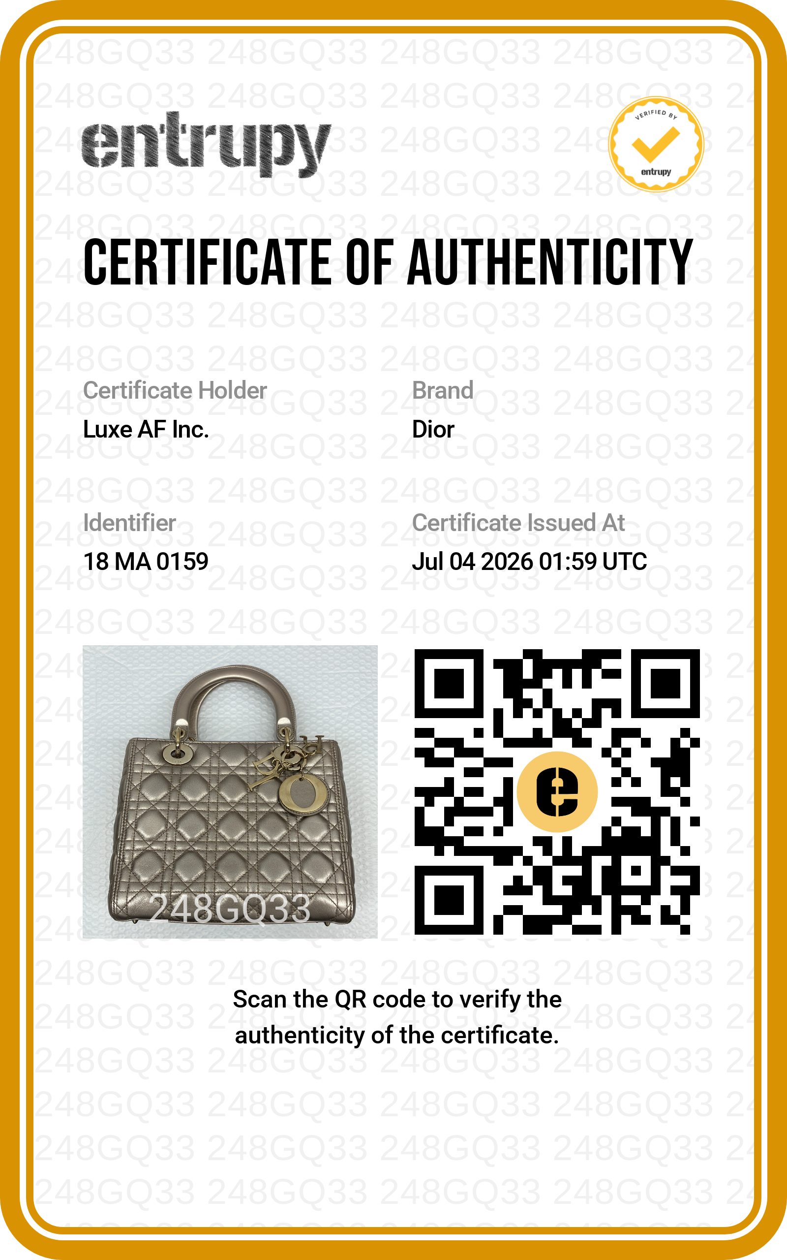 Christian Dior Lady Dior Metallic Gold Cannage Leather Handle Bag DR872