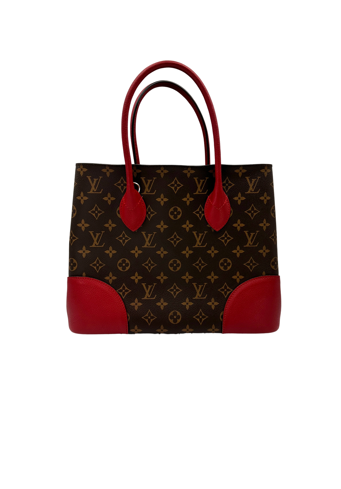 Louis Vuitton Flandrin Monogram Canvas & Red Leather Handle Bag LV3232