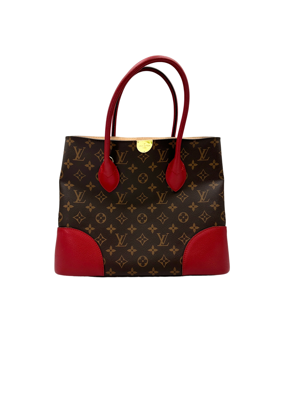 Louis Vuitton Flandrin Monogram Canvas & Red Leather Handle Bag LV3232