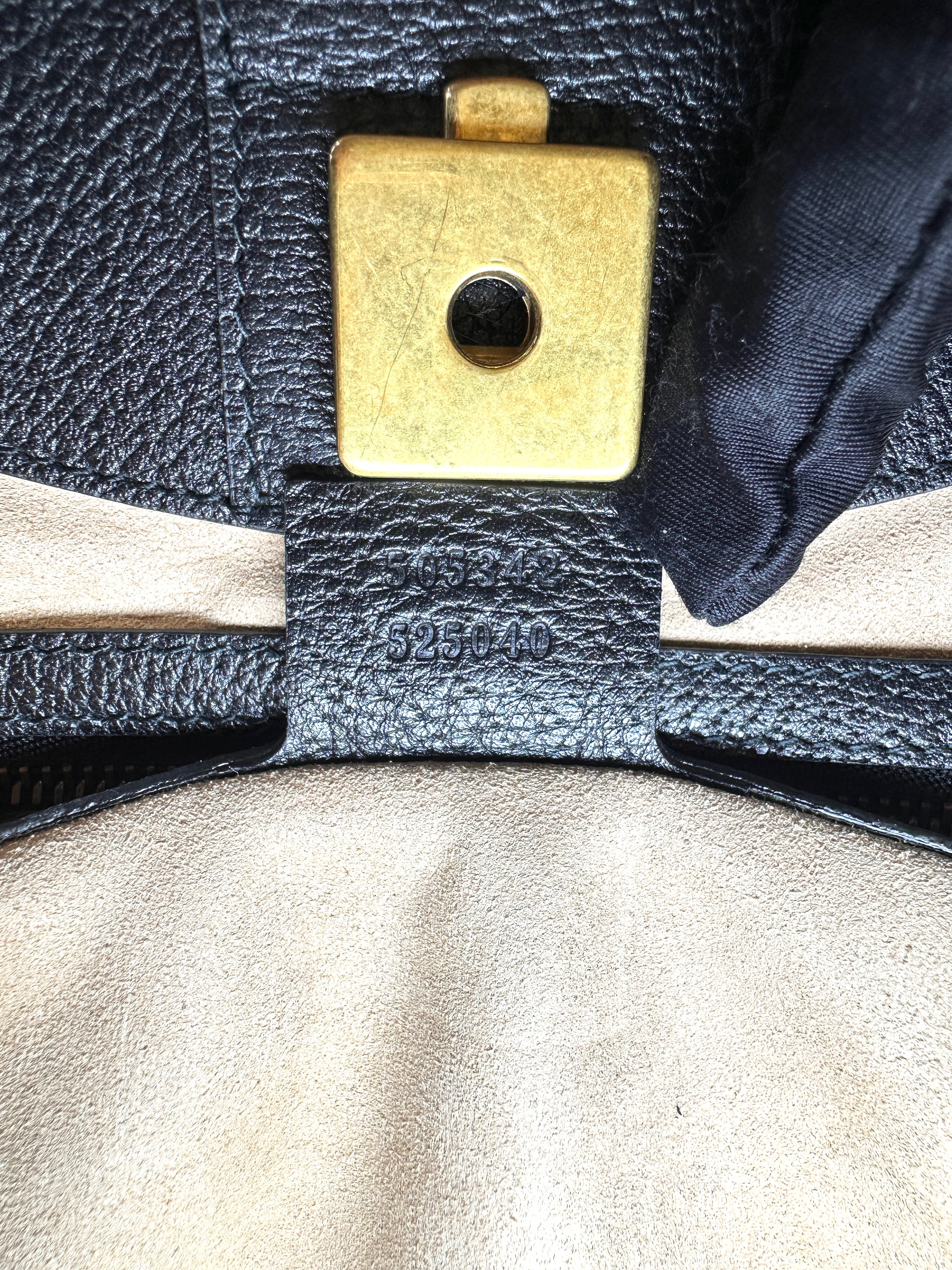 Gucci Totem Butterfly Black Leather Handle Bag GG1374