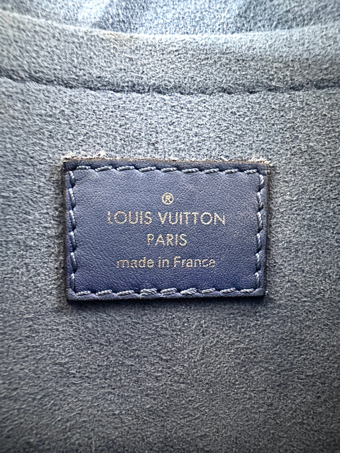Louis Vuitton Locky Monogram Canvas & Blue Leather Handle Bag LV3235