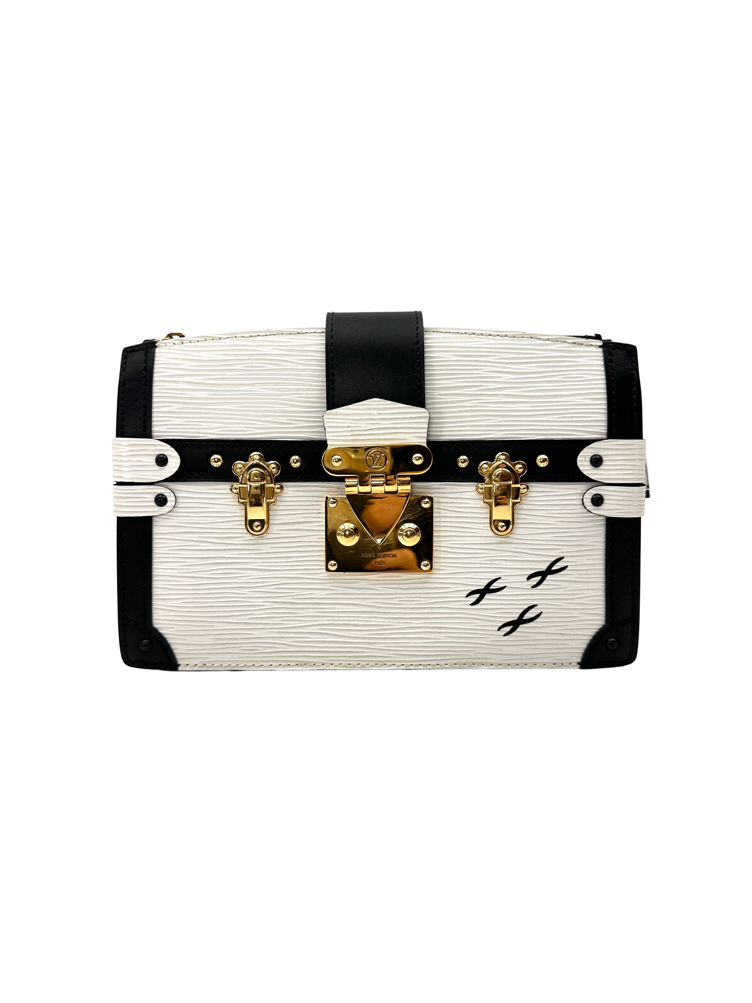 Louis Vuitton Trunk Clutch White Epi Leather Bag LV3237