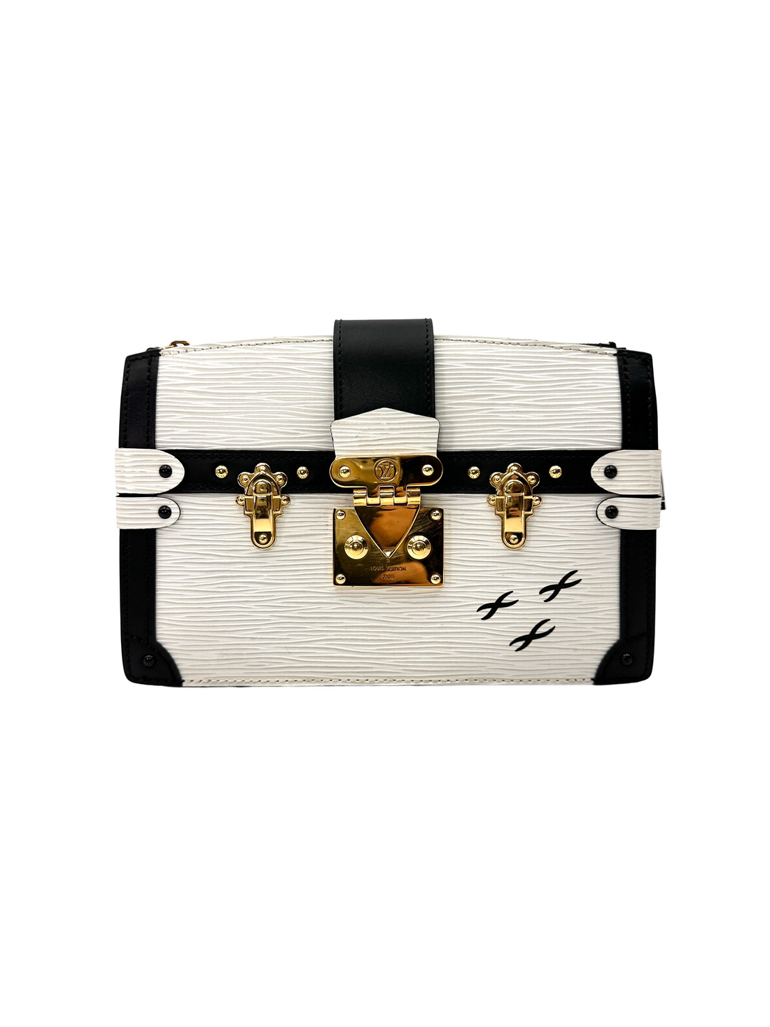 Louis Vuitton Trunk Clutch White Epi Leather Bag LV3237