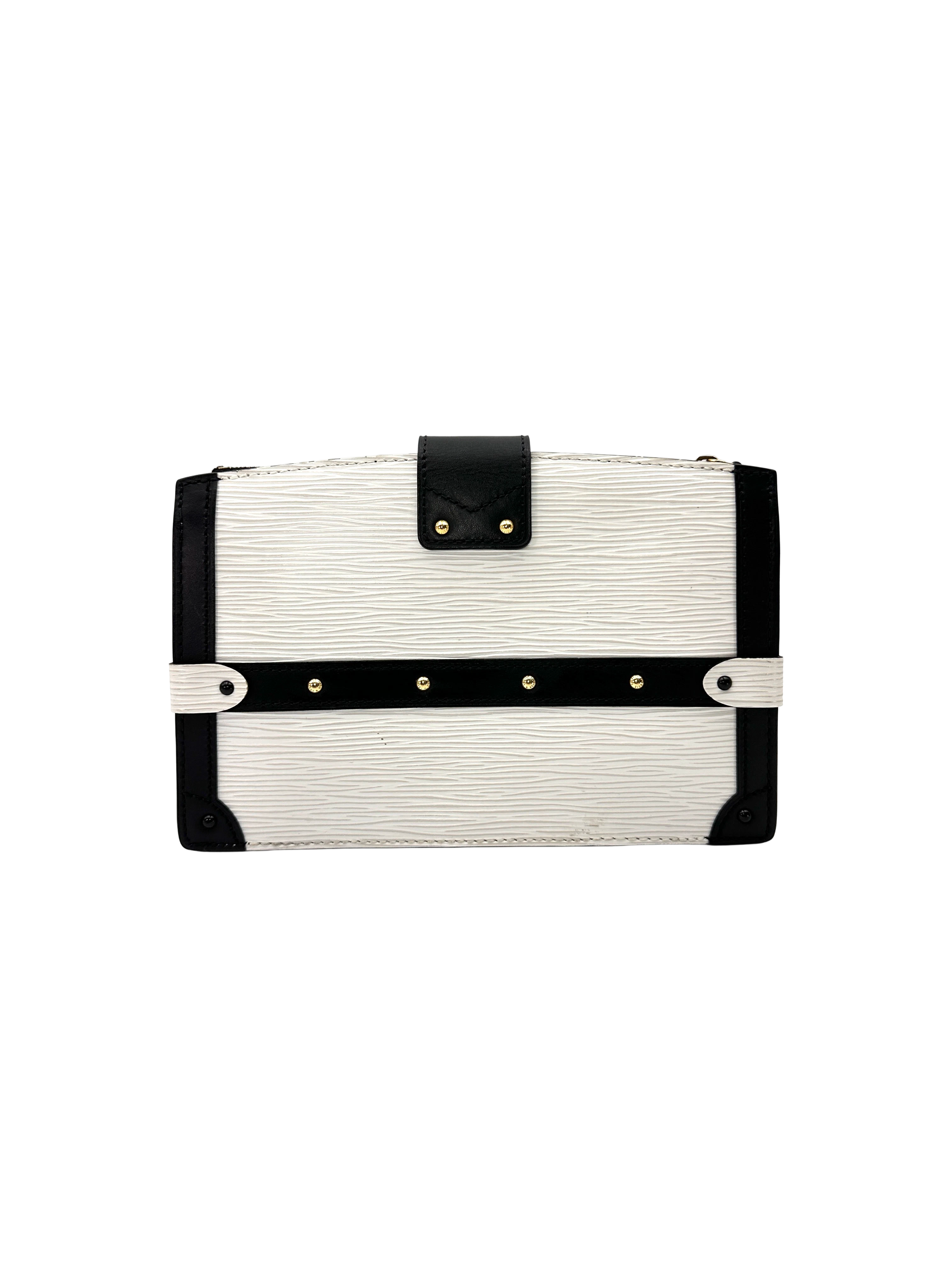 Louis Vuitton Trunk Clutch White Epi Leather Bag LV3237