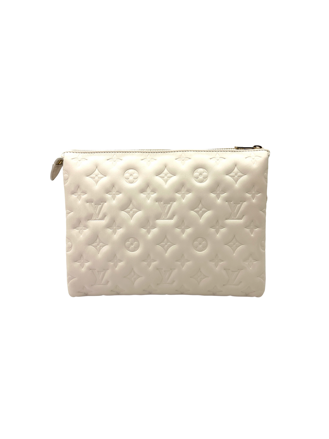 Louis Vuitton Coussin White Monogram Embossed Puffy Leather Shoulder Bag LV3242