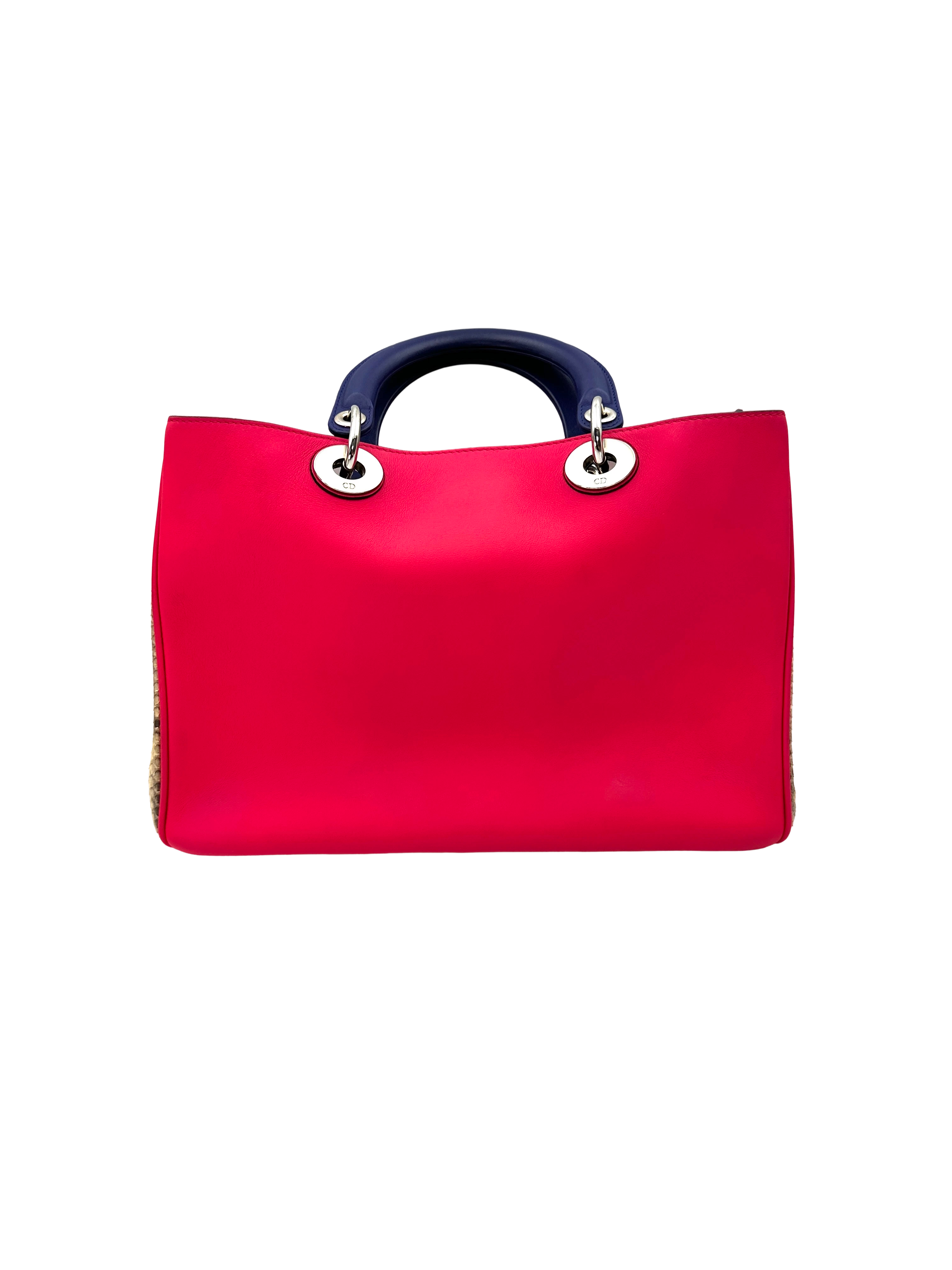 Christian Dior Diorissimo Red/Blue Leather Handle Bag DR895
