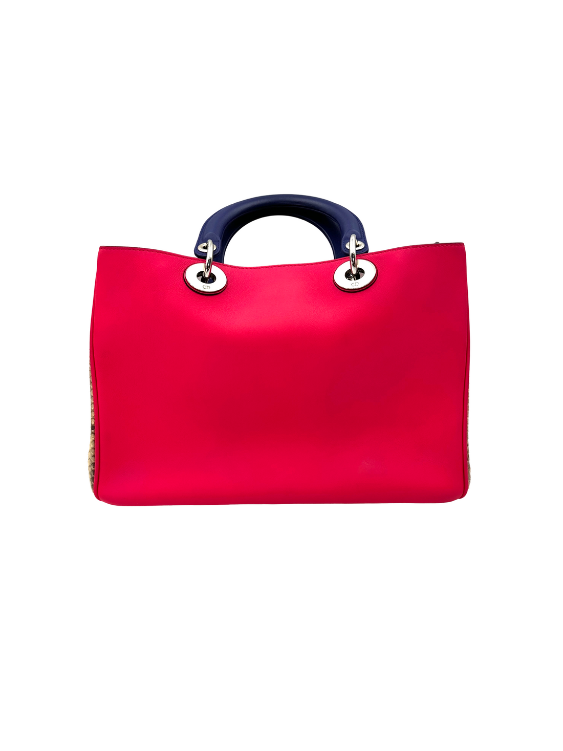 Christian Dior Diorissimo Red/Blue Leather Handle Bag DR895