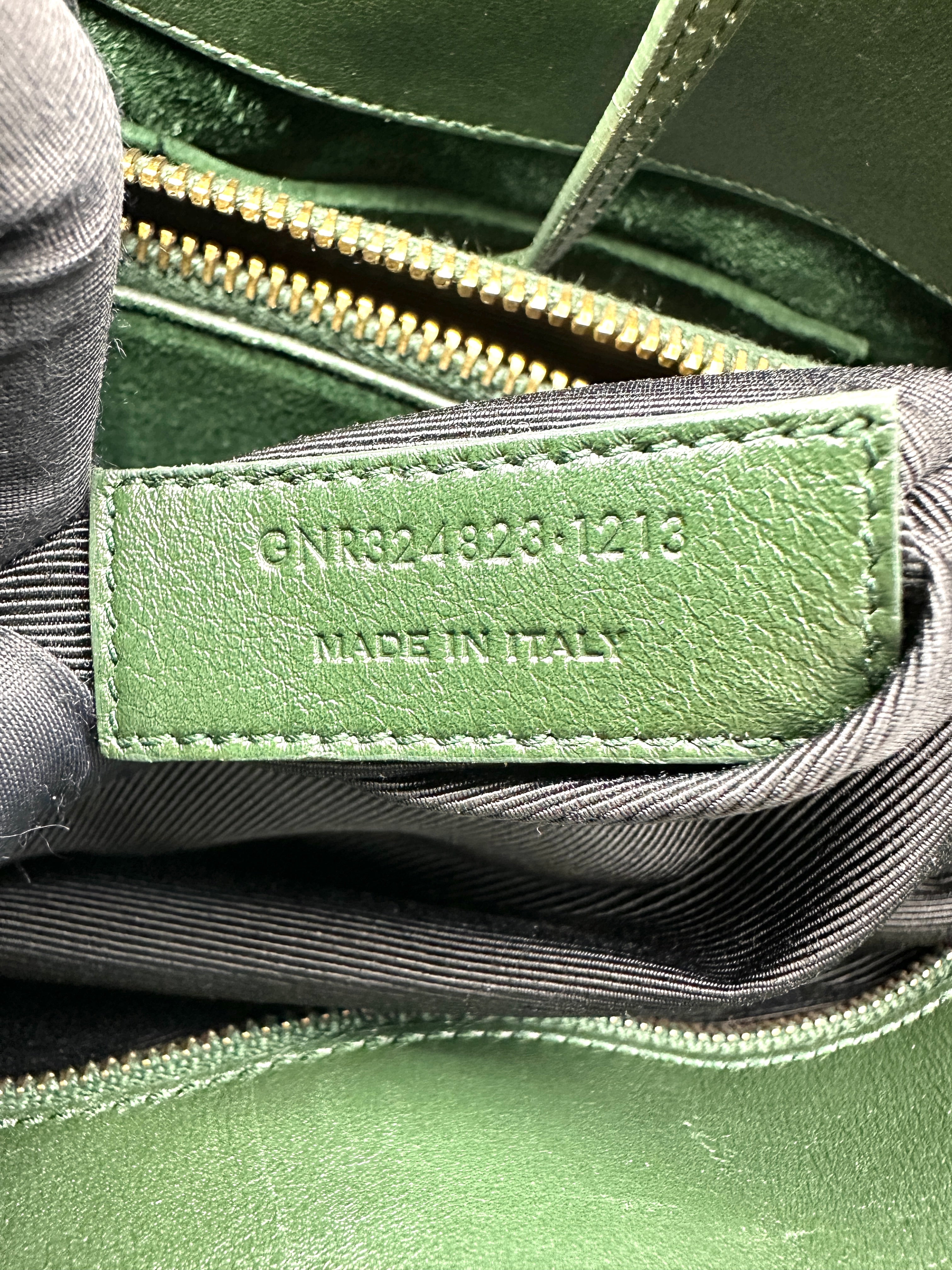 Saint Laurent Sac de Jour Dark Green Leather Medium Size Handle Bag SL278