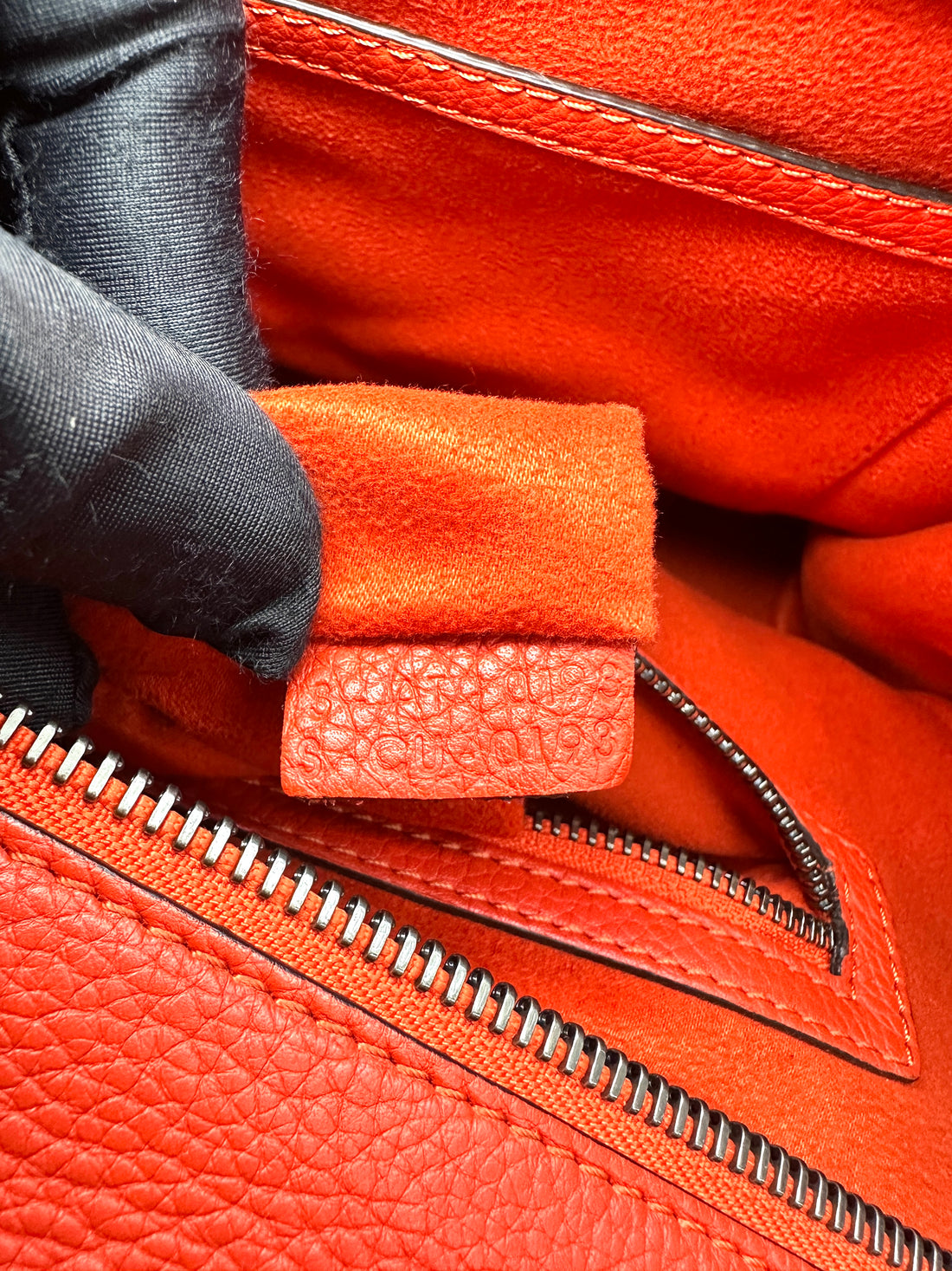 Celine Luggage Orange Leather Medium Size Handle Bag CE187