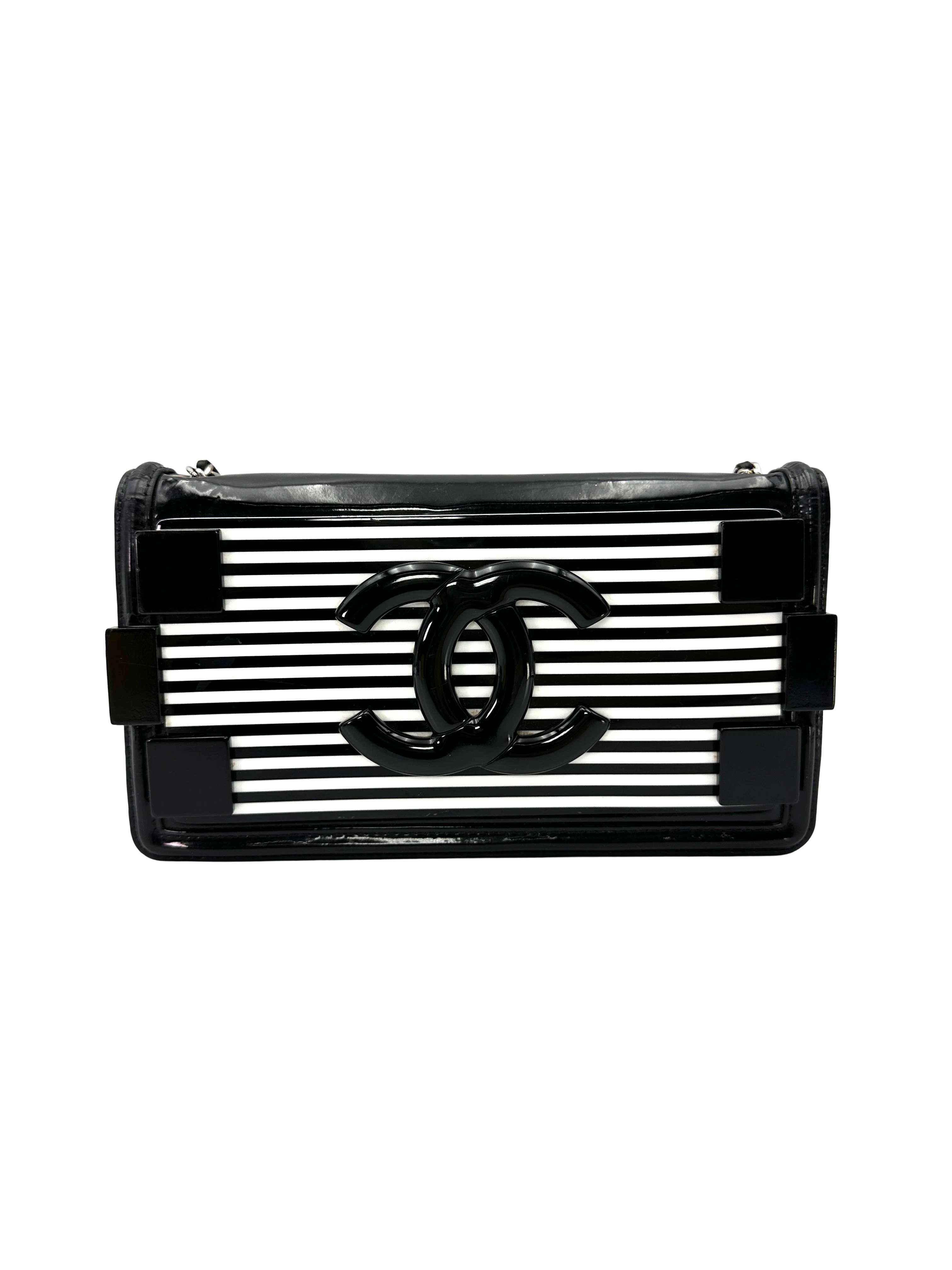 Chanel Black/White Boy Brick Stripe Flap Bag(19***27) CC2467