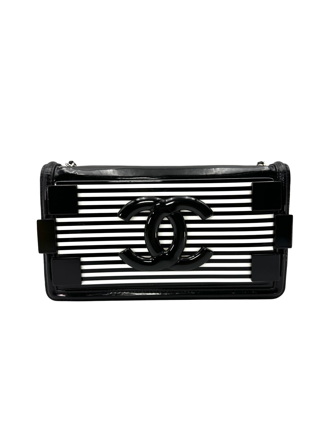 Chanel Black/White Boy Brick Stripe Flap Bag(19***27) CC2467