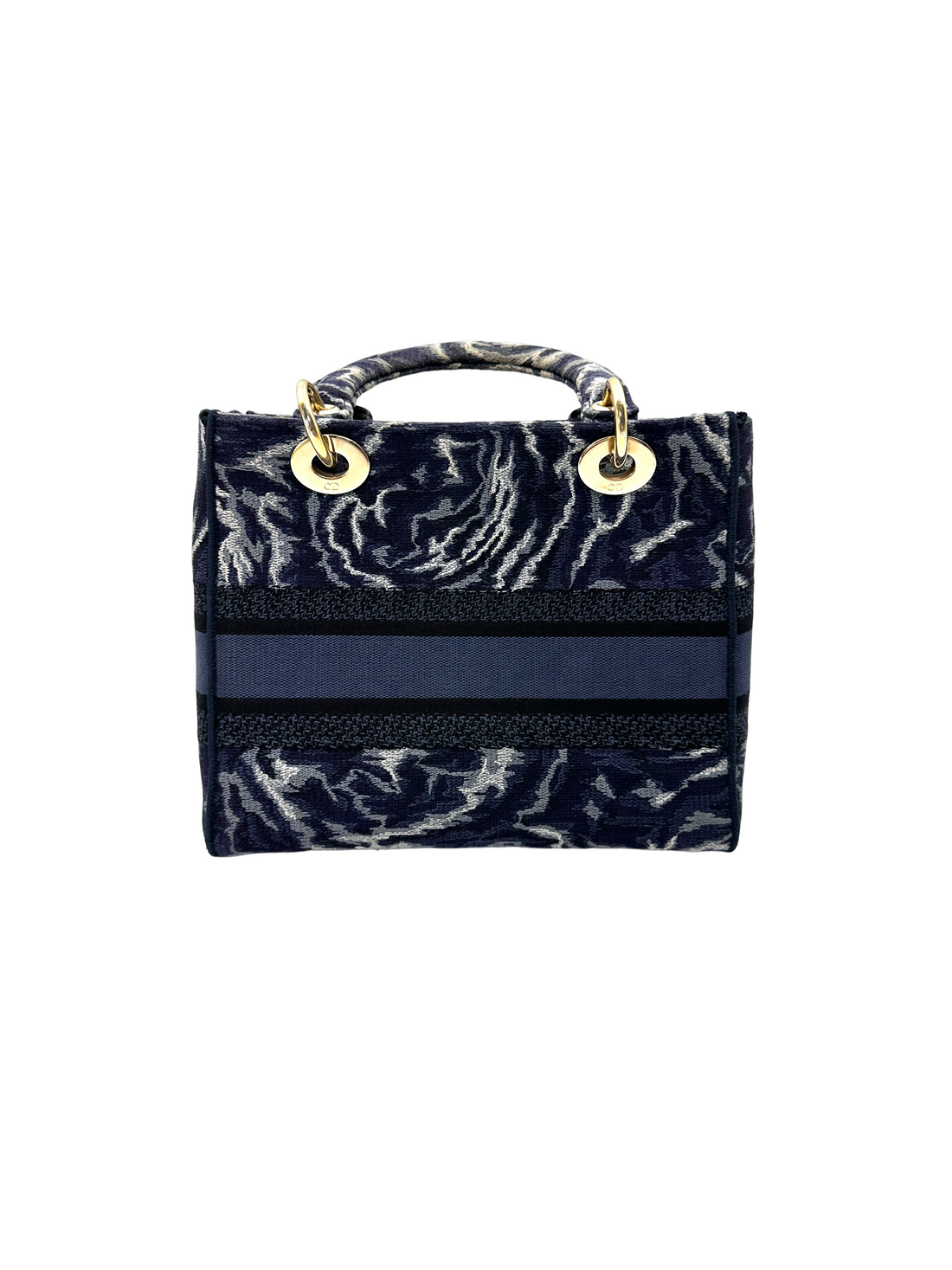 Christian Dior Lady Dior Blue Toile de Jouy Embroidered Canvas Handle Bag DR883