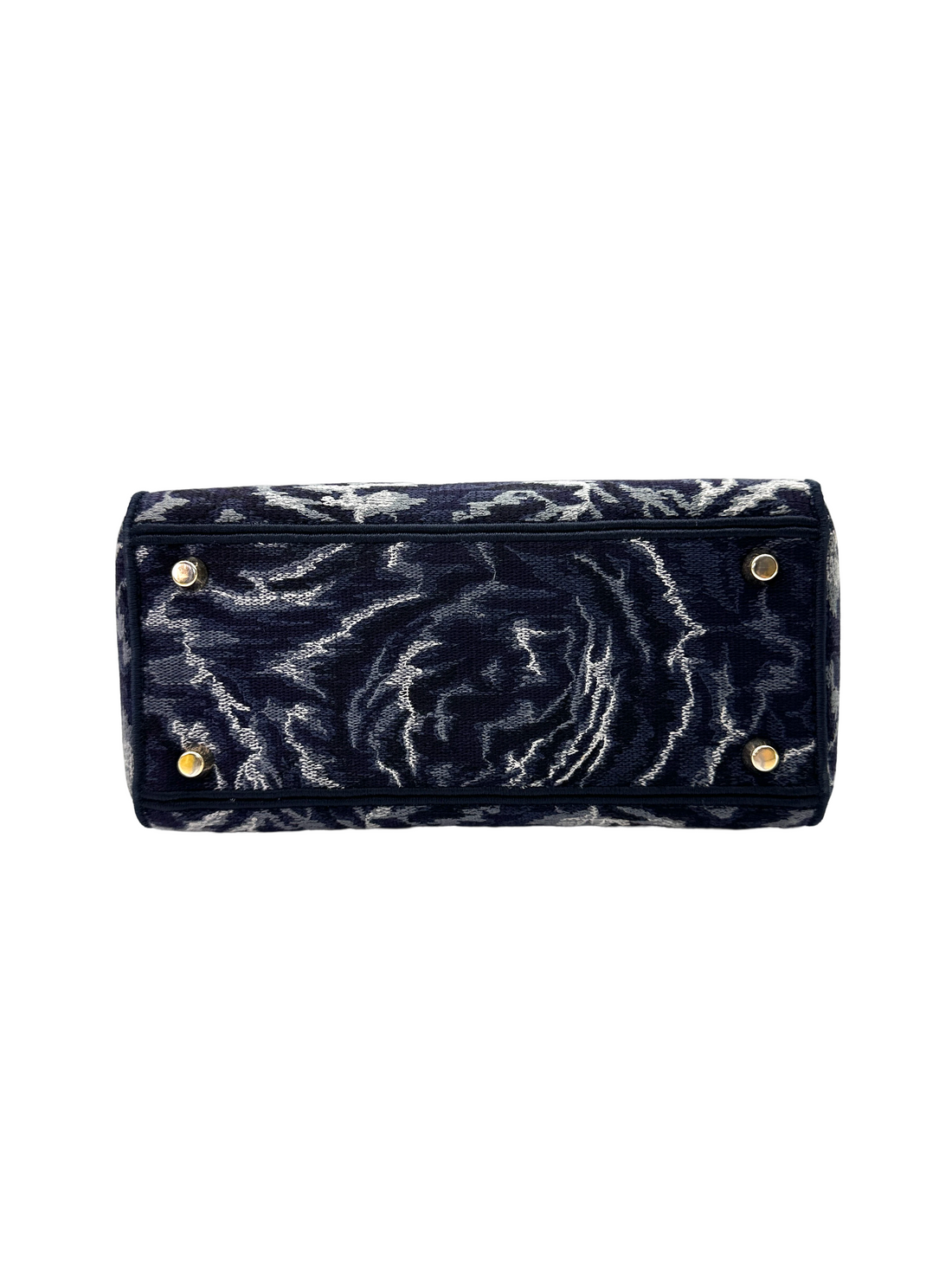 Christian Dior Lady Dior Blue Toile de Jouy Embroidered Canvas Handle Bag DR883